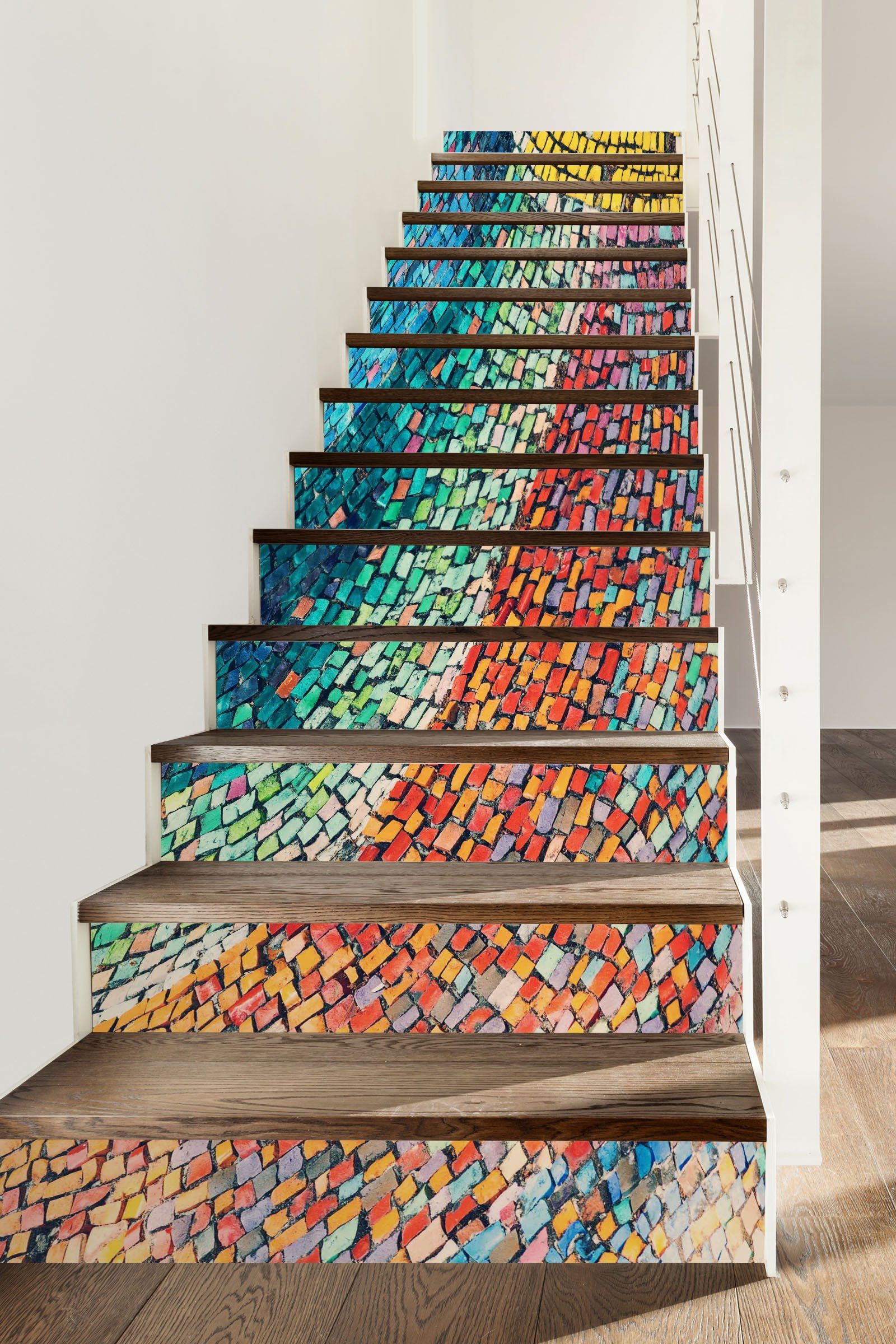 3D Mosaic 4512 Stair Risers Wallpaper AJ Wallpaper 