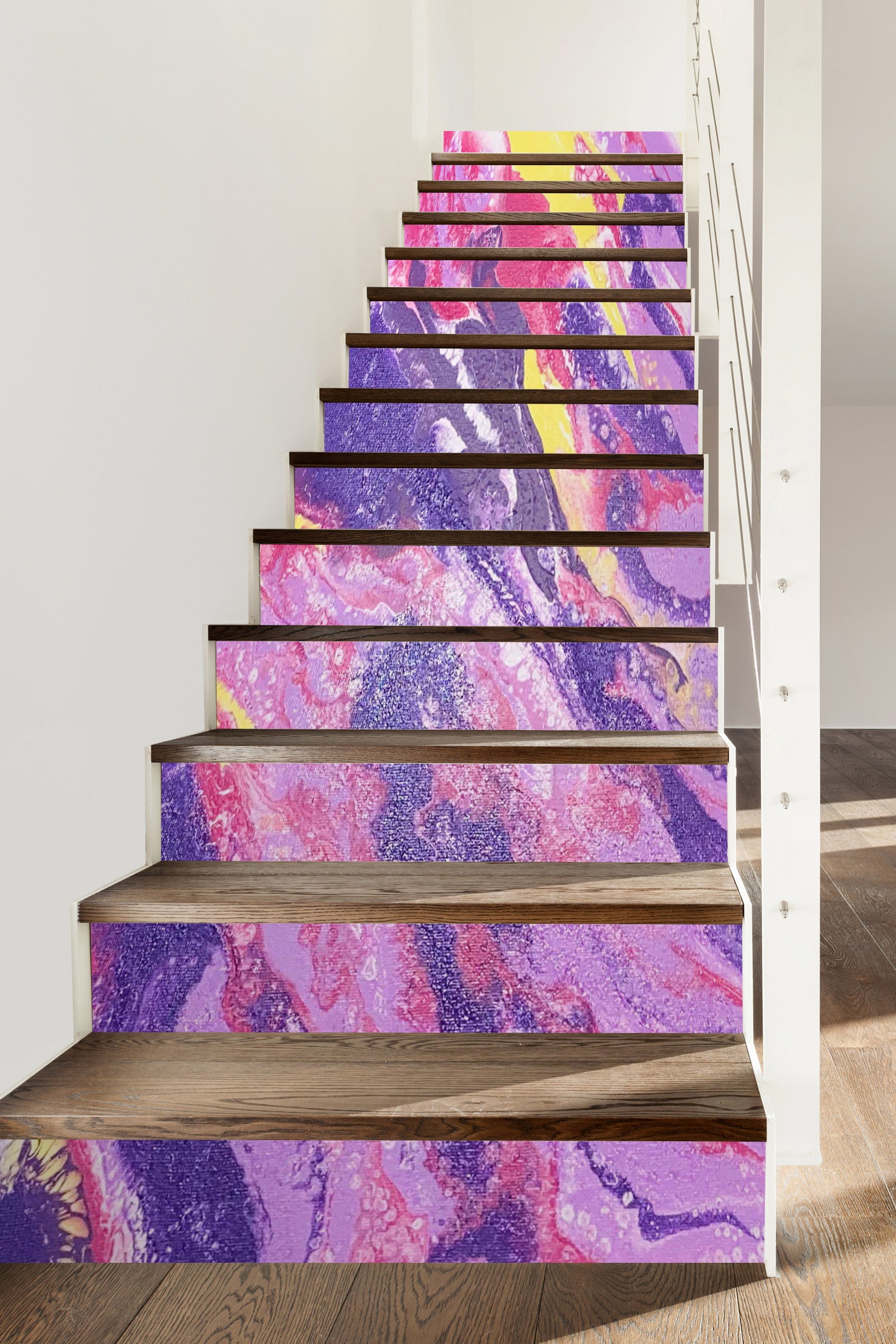 3D Purple Pink Texture 90195 Valerie Latrice Stair Risers