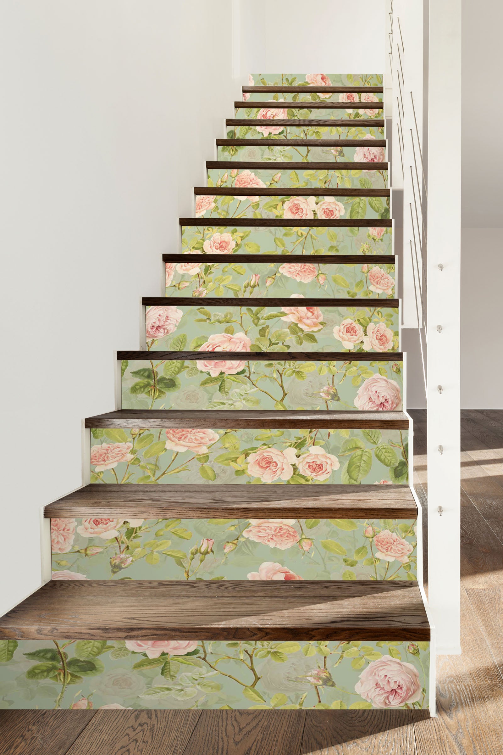 3D Pink Flower Branch Pattern 10416 Uta Naumann Stair Risers