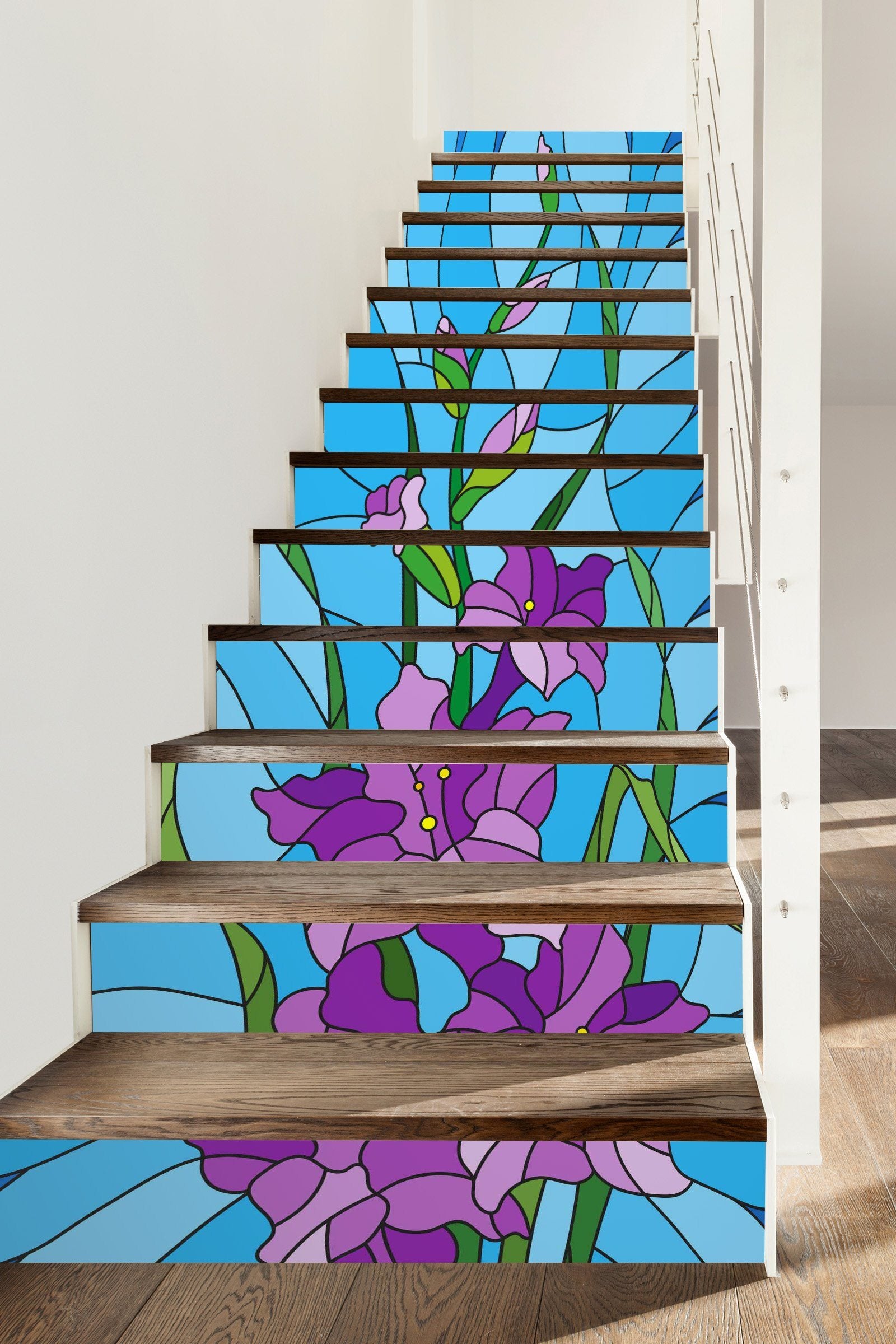 3D Violet 6439 Stair Risers Wallpaper AJ Wallpaper 