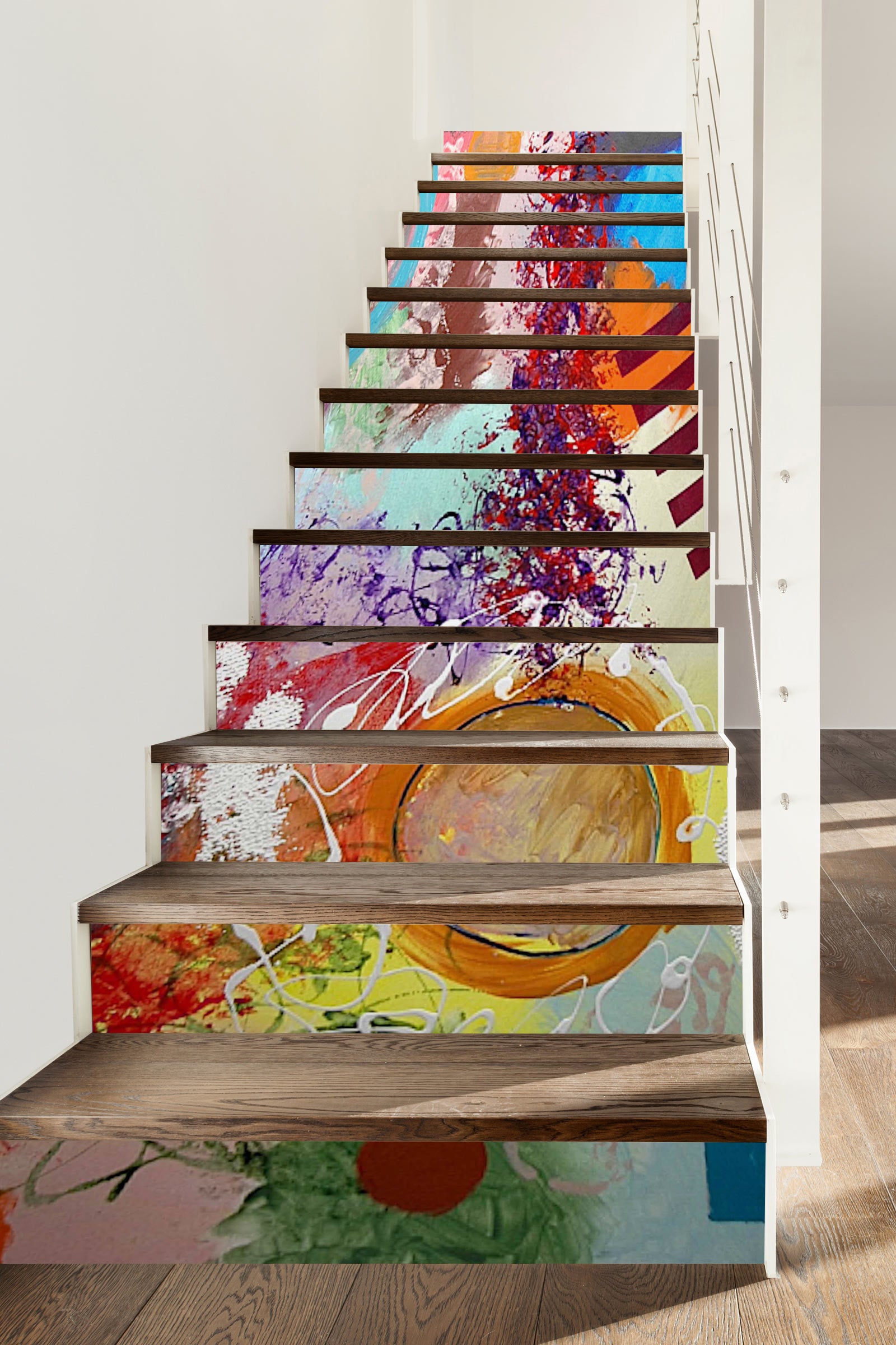 3D Colorful Pattern Texture 89131 Allan P. Friedlander Stair Risers