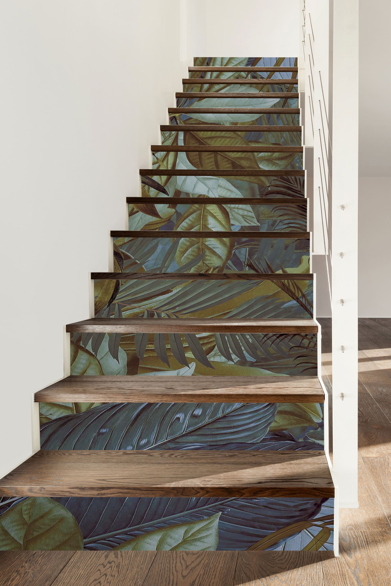 3D Jungle Leaves 10474 Andrea Haase Stair Risers