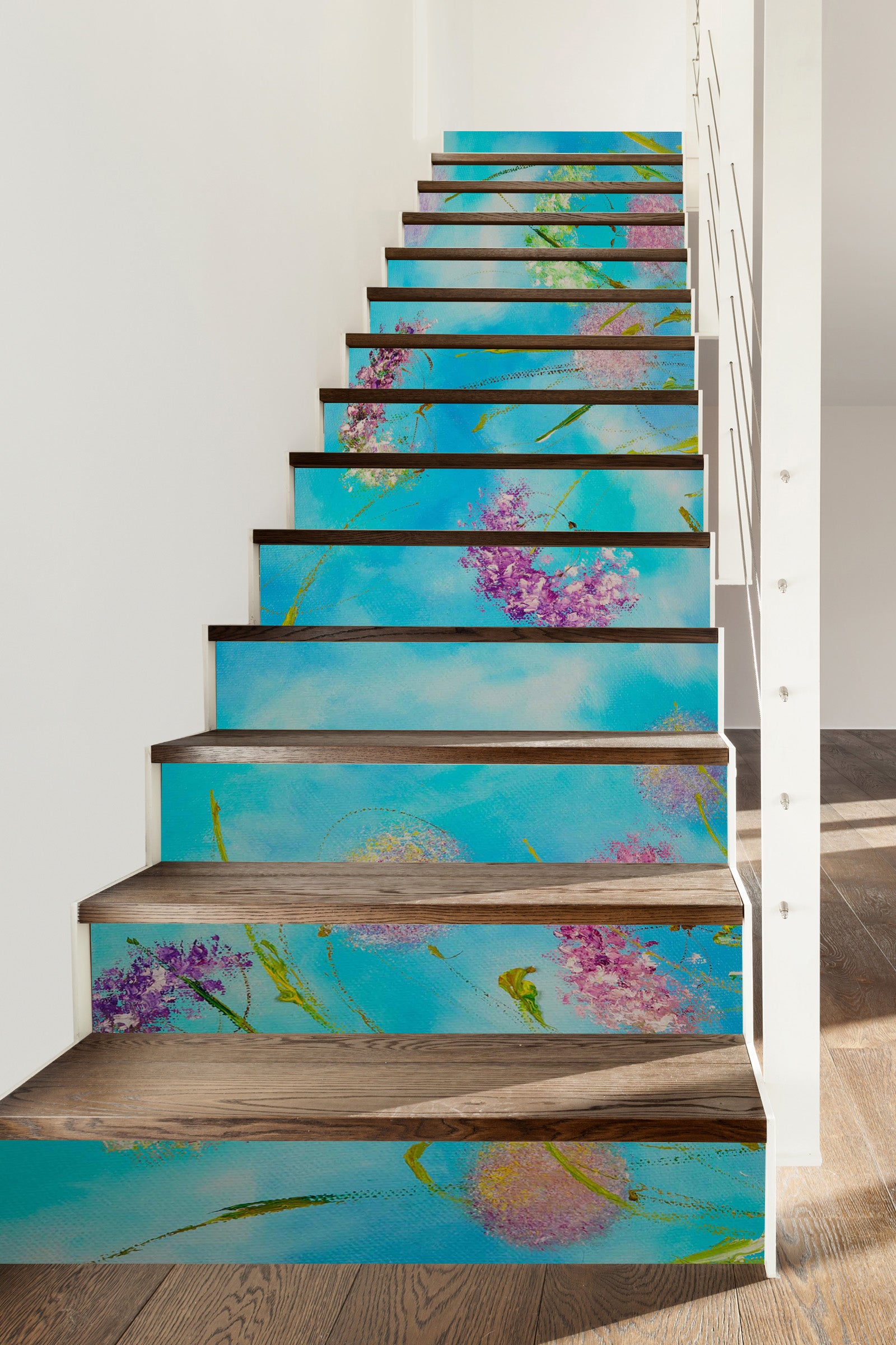 3D Purple Flowers 833 Skromova Marina Stair Risers