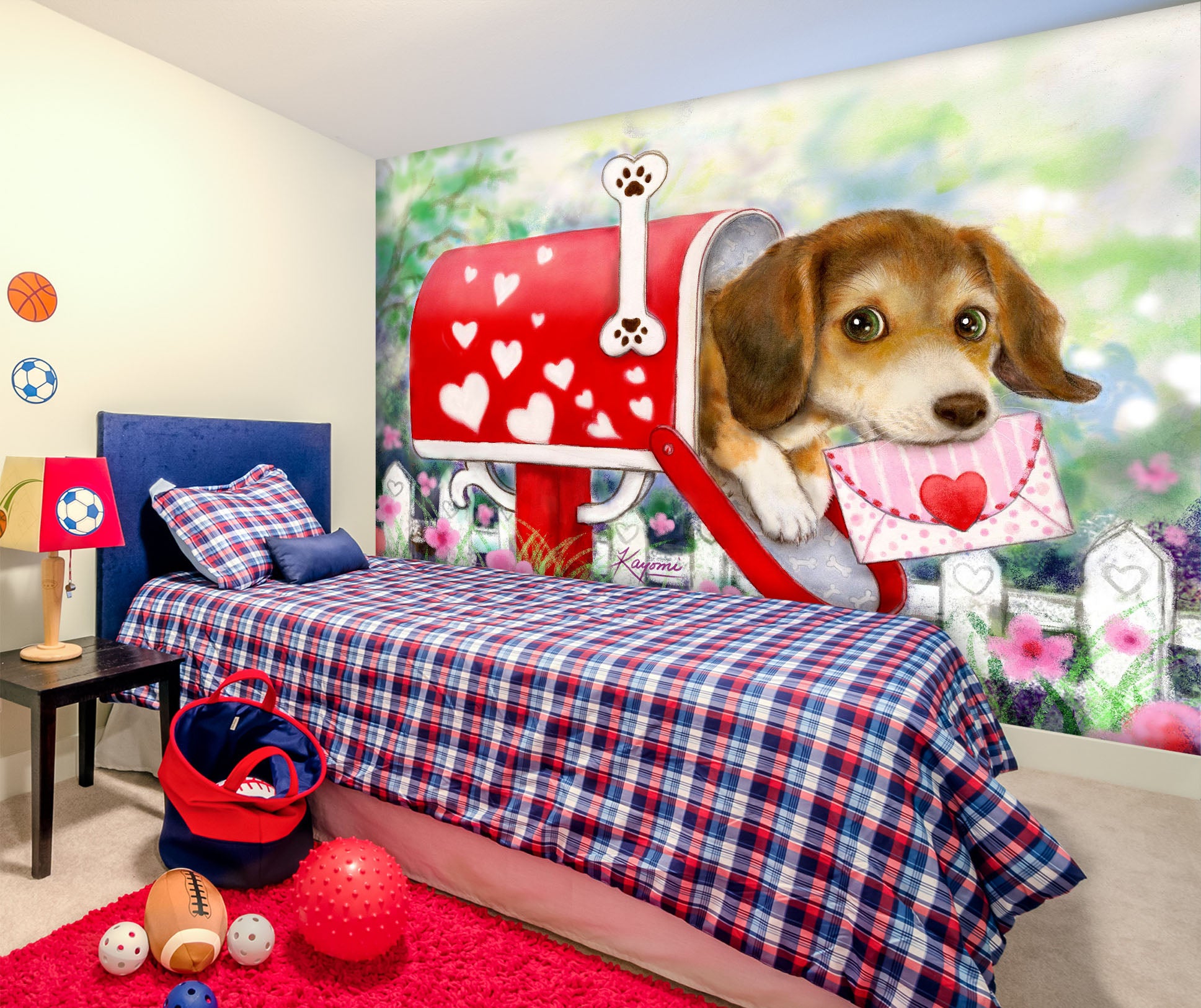 3D Dog Letter 5539 Kayomi Harai Wall Mural Wall Murals