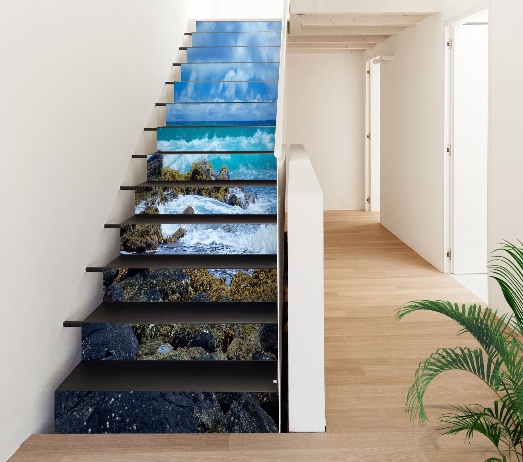 3D Seaside Reef Waves 94127 Kathy Barefield Stair Risers