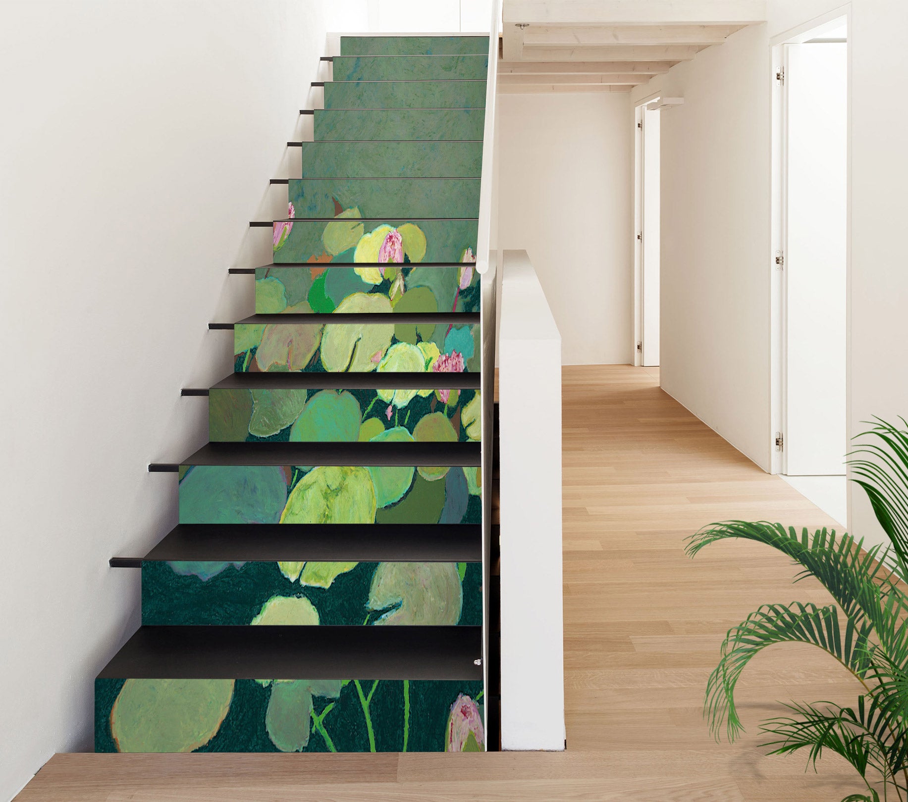 3D Green Lotus Leaf Pond 90122 Allan P. Friedlander Stair Risers