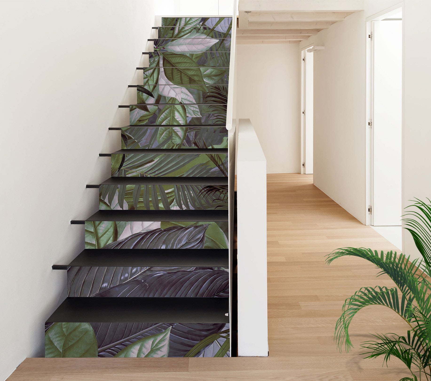 3D Green Leaves 10477 Andrea Haase Stair Risers