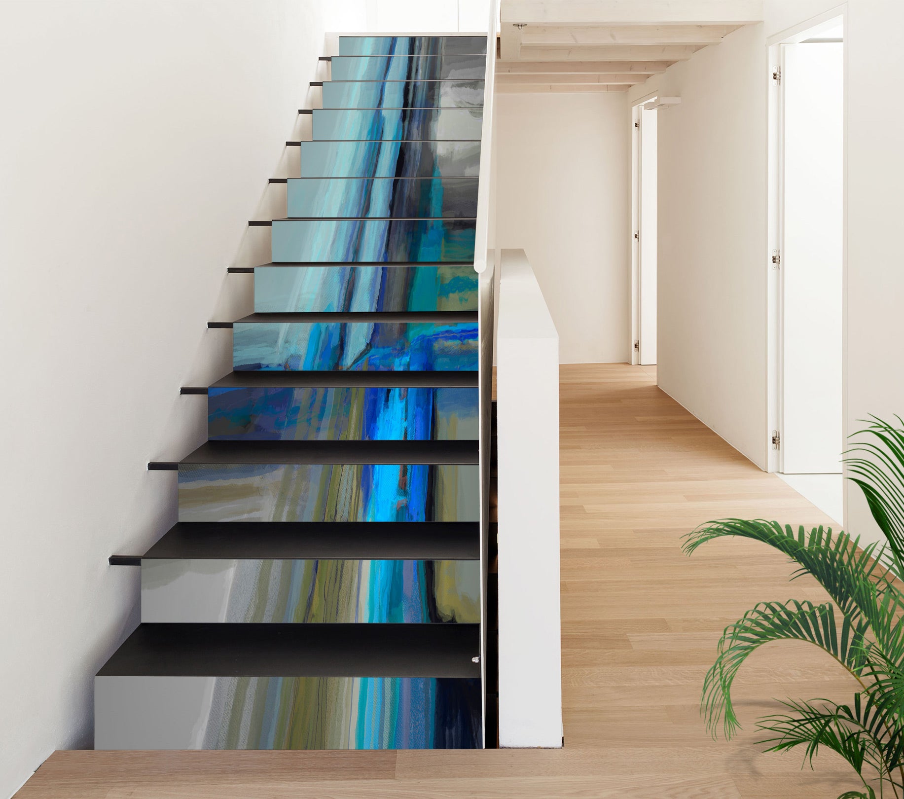 3D Blue Texture 9458 Michael Tienhaara Stair Risers