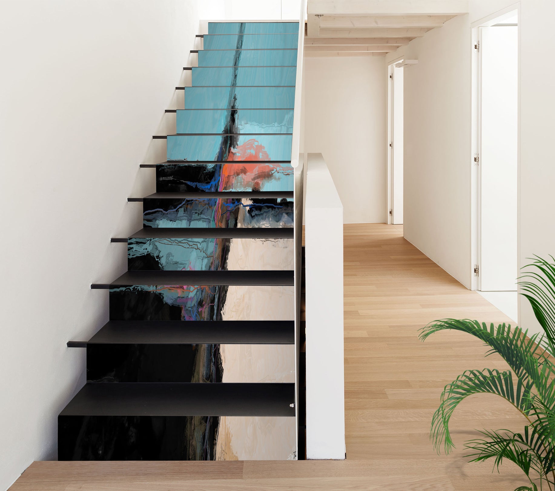 3D Ink Water Pattern 9450 Michael Tienhaara Stair Risers