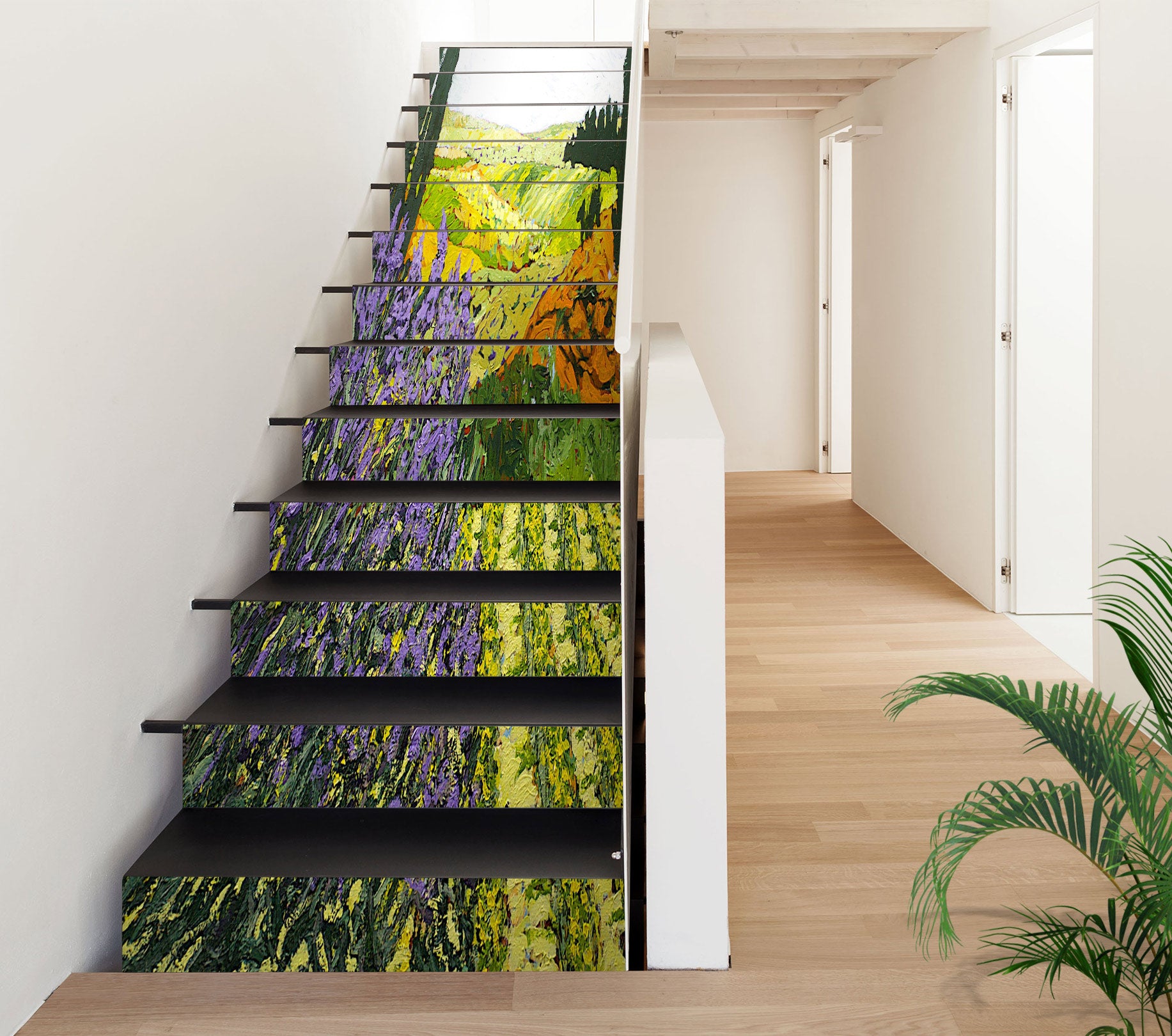 3D Purple Green Field 89153 Allan P. Friedlander Stair Risers