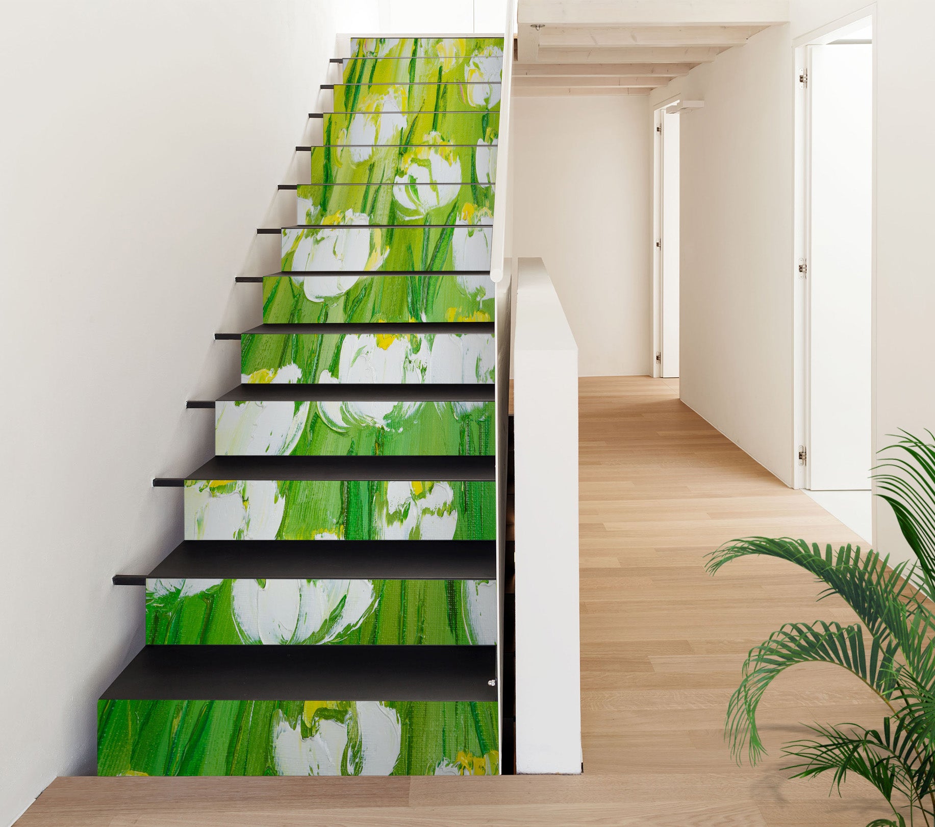 3D White Flower 824 Skromova Marina Stair Risers