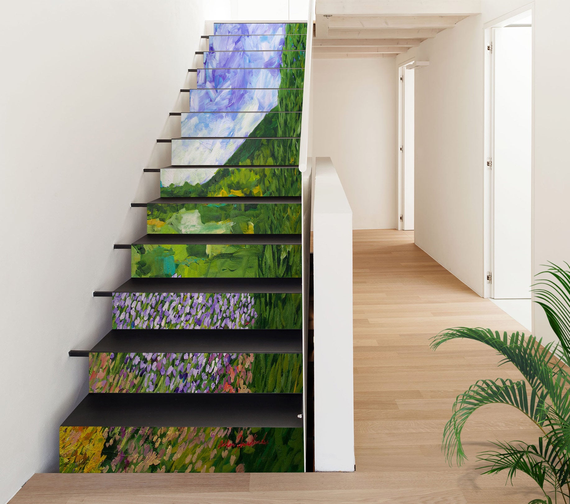 3D Meadow Purple Flower Hillside 90103 Allan P. Friedlander Stair Risers