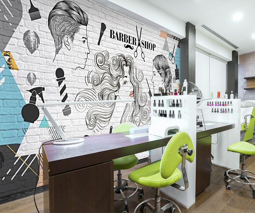 3D Sketch Hair 1547 Wall Murals