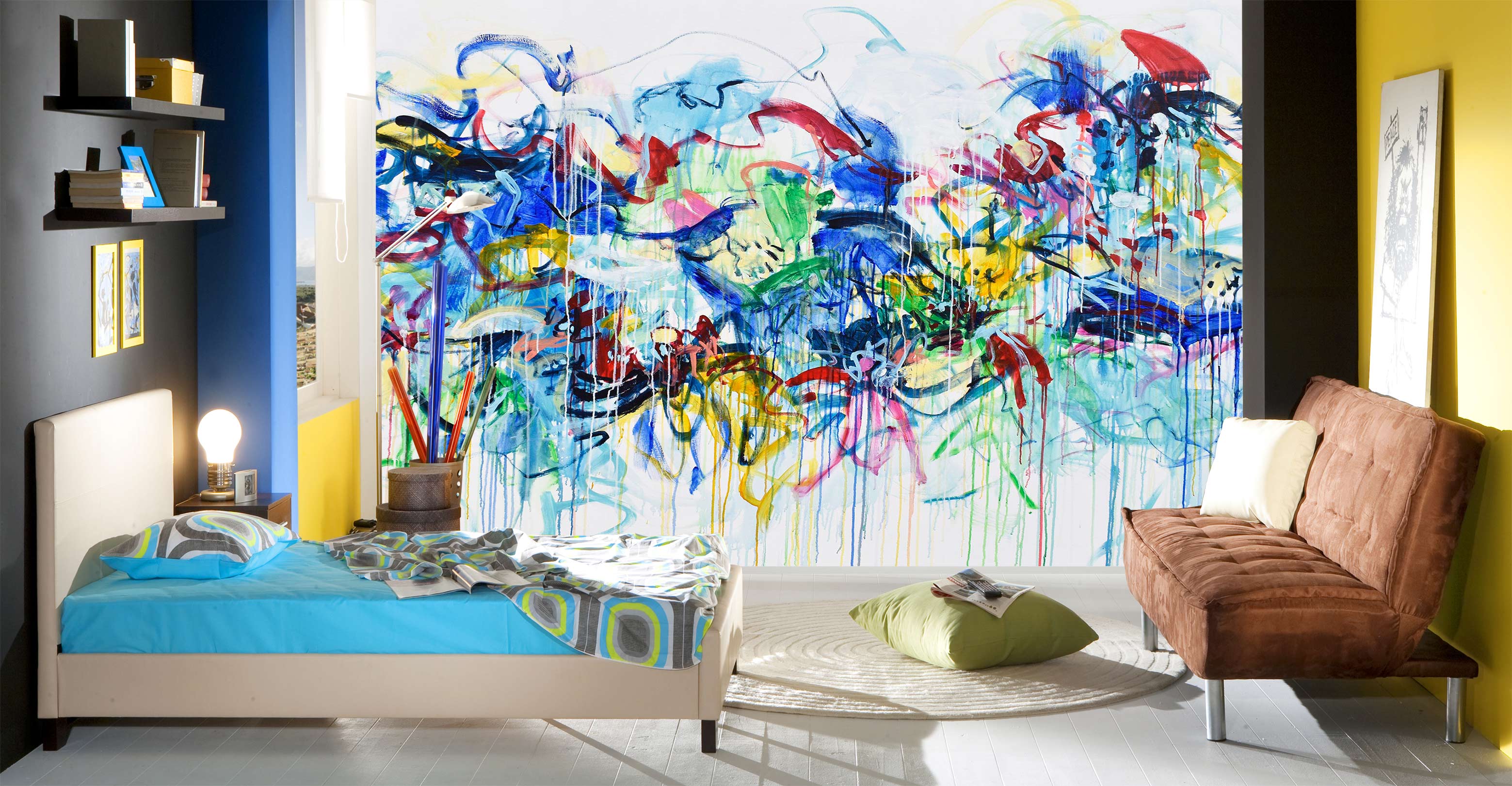 3D Color Paint Graffiti 12140 Misako Chida Wall Mural Wall Murals