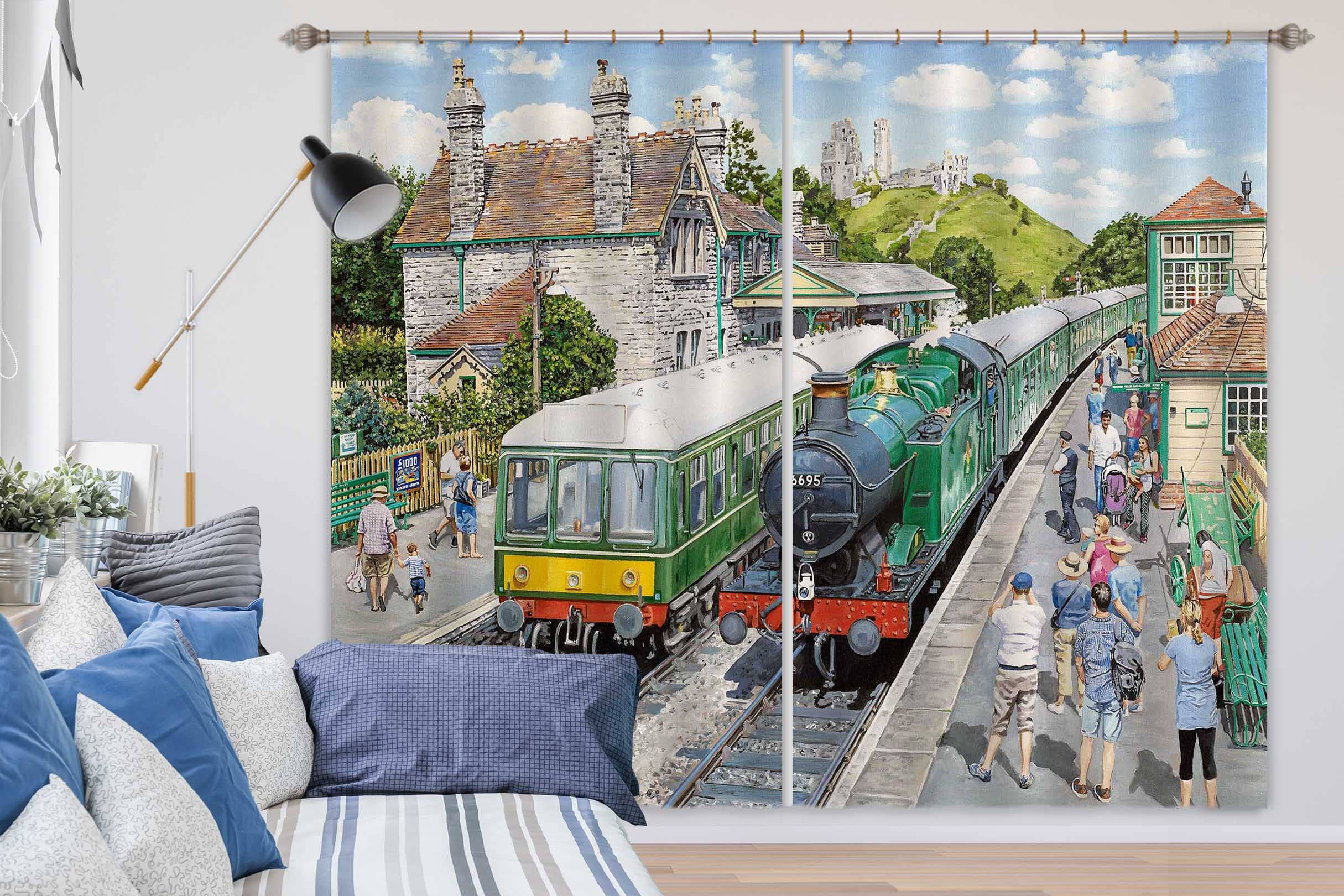 3D Corfe Castle Station 055 Trevor Mitchell Curtain Curtains Drapes Curtains AJ Creativity Home 