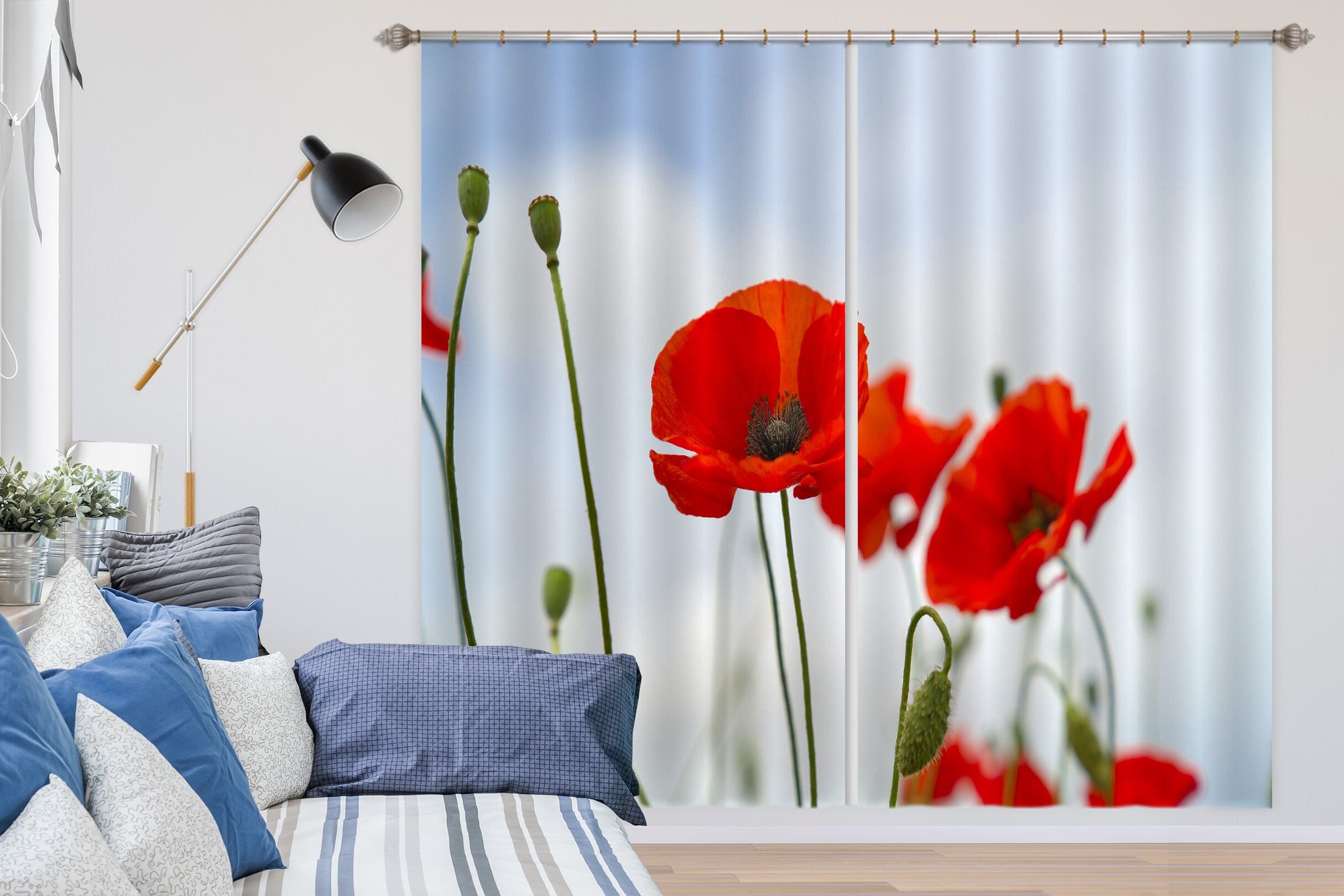 3D Red Flowers 183 Marco Carmassi Curtain Curtains Drapes Curtains AJ Creativity Home 