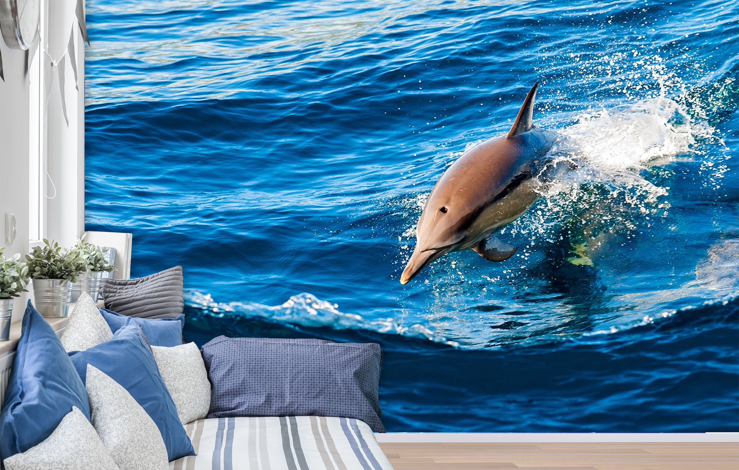 3D Cute Dolphin 113 Wall Murals