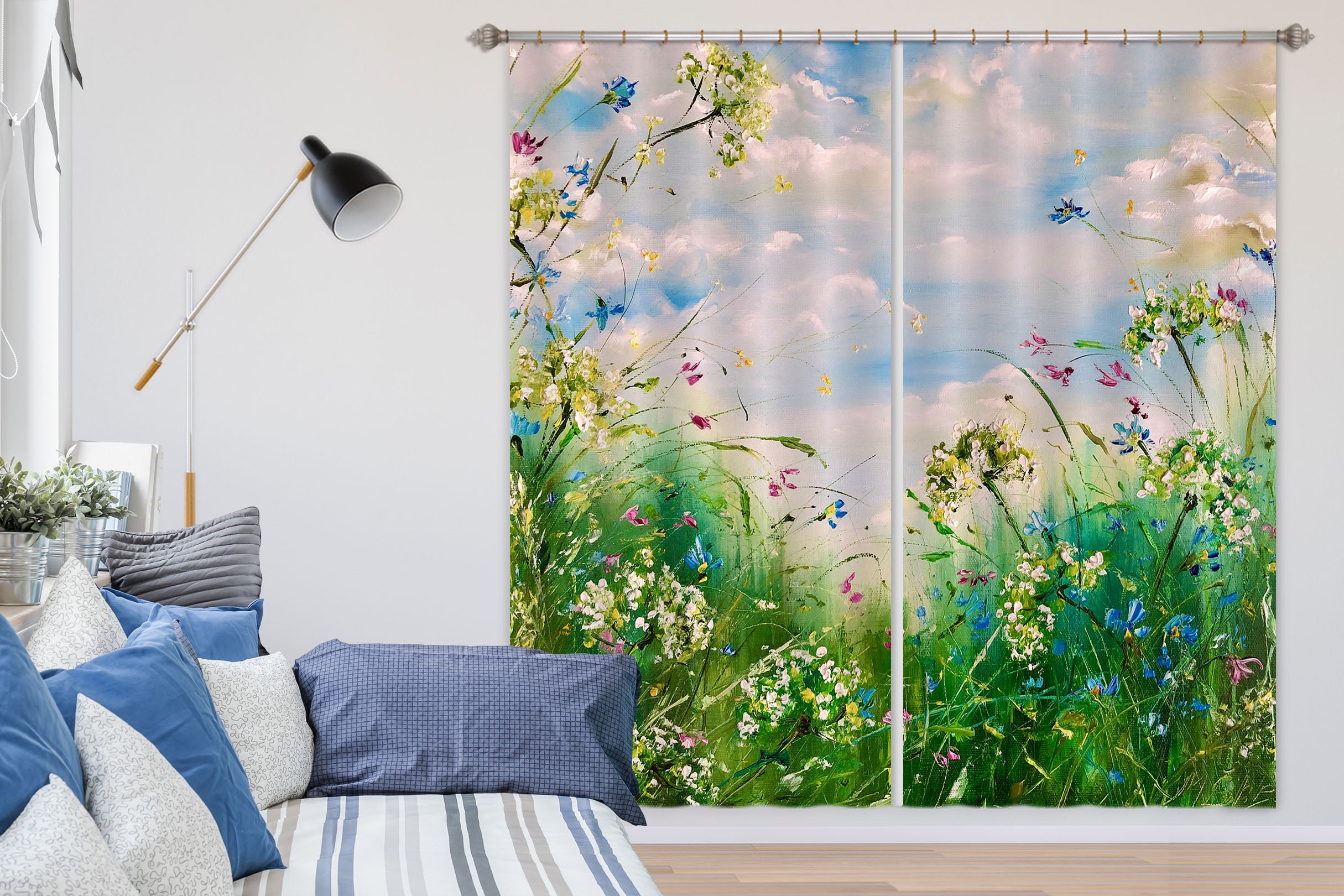 3D Wild Grass Flower 2355 Skromova Marina Curtain Curtains Drapes