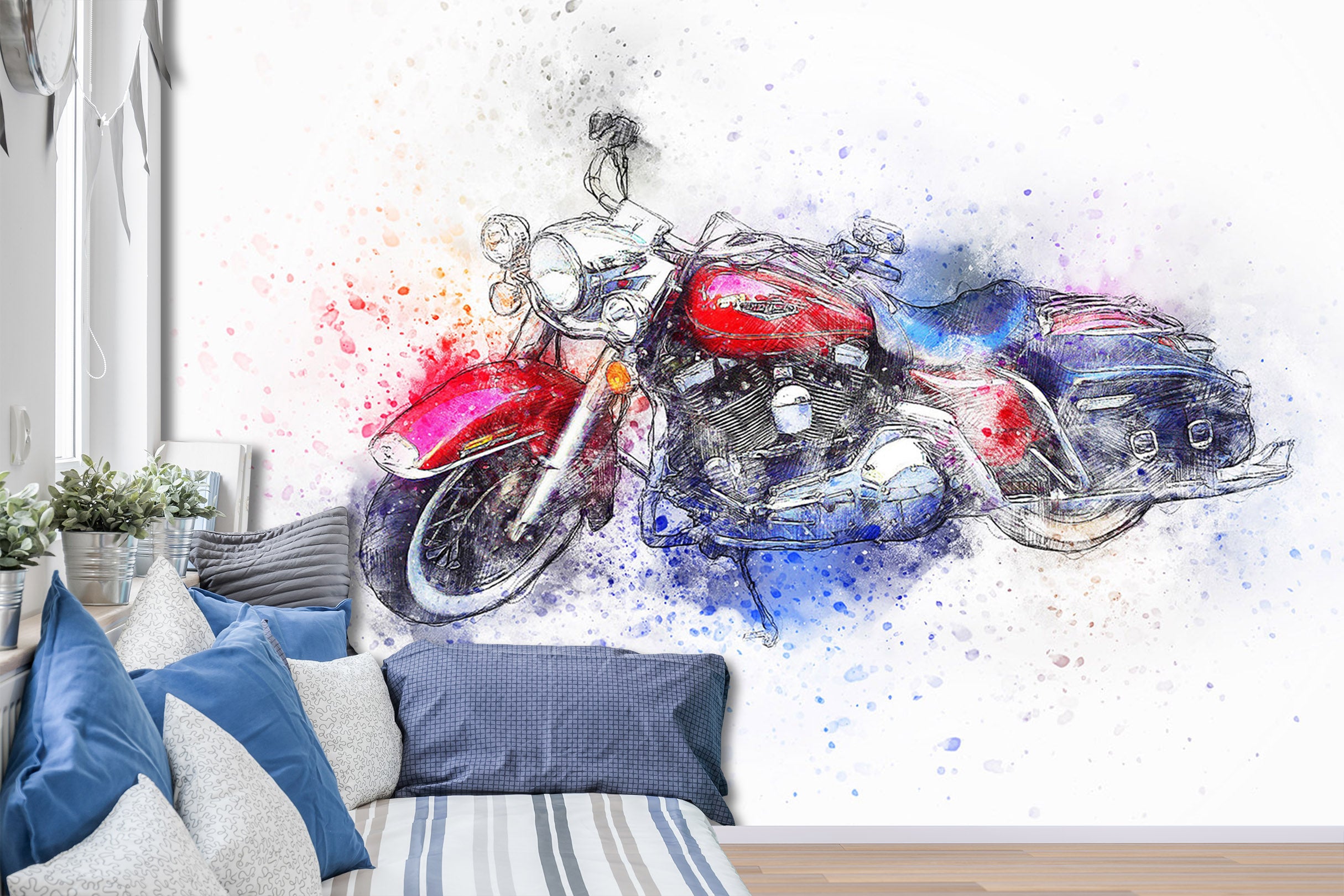 3D Motorcycle Painting 130 Vehicle Wall Murals