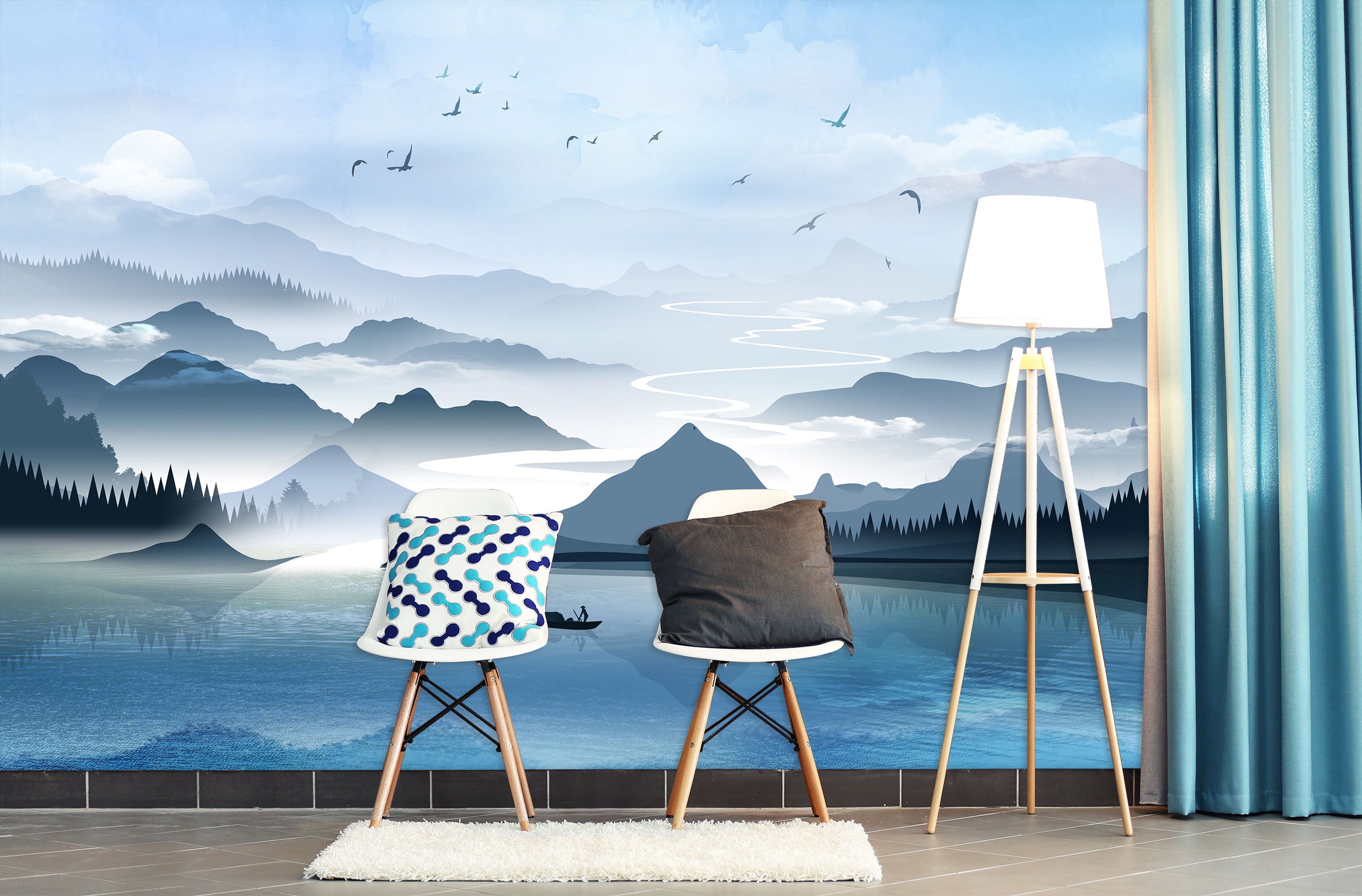 3D Mountain Peak 1413 Wall Murals