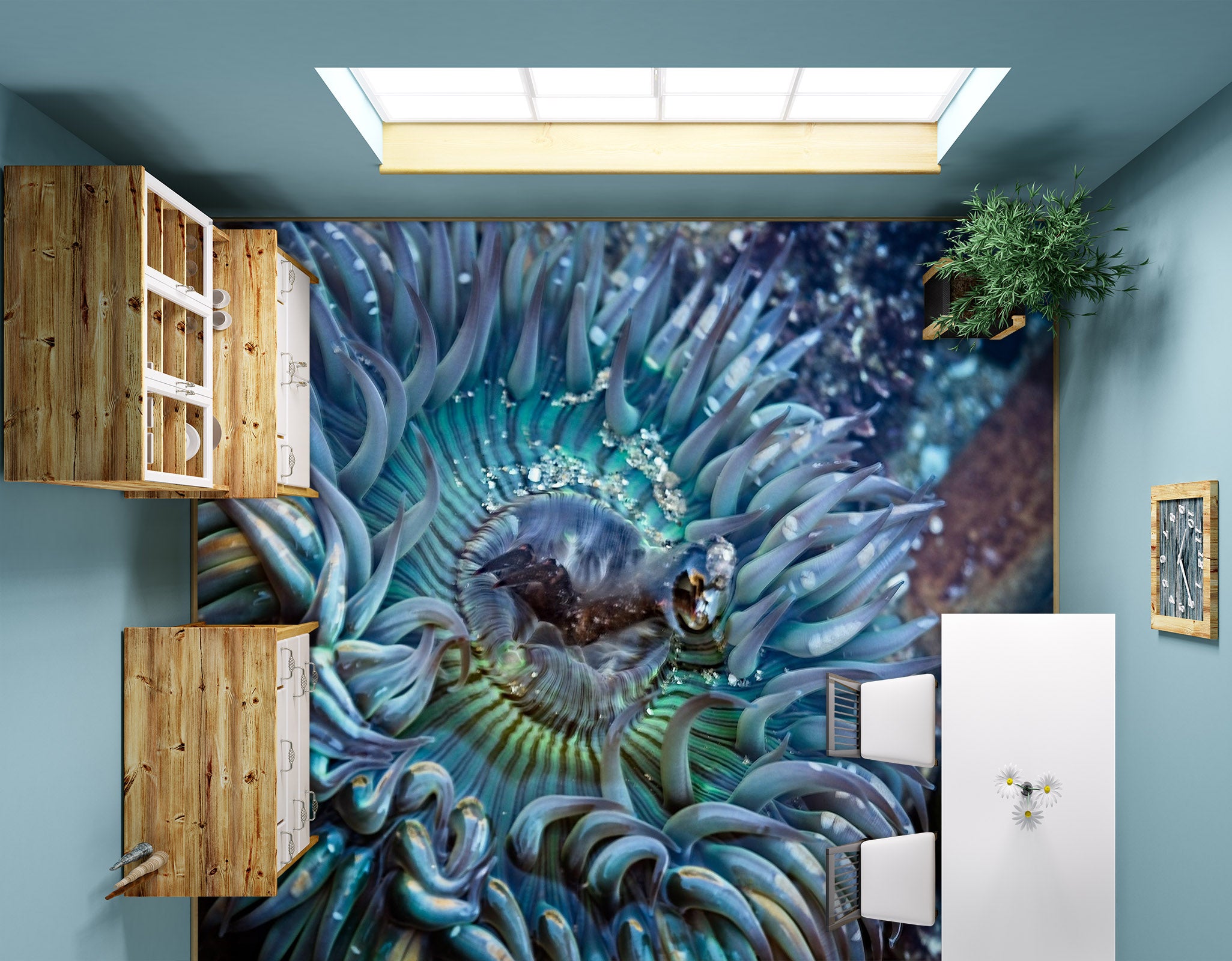 3D Flower Core 98191 Kathy Barefield Floor Mural