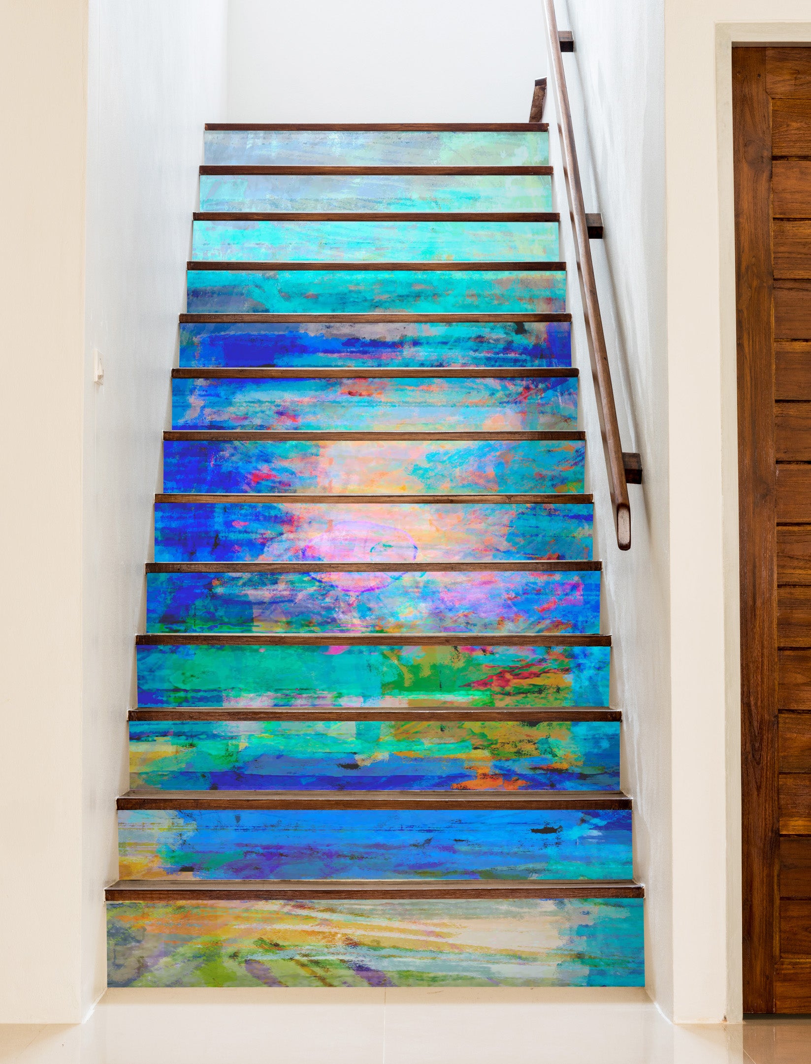 3D Blue Color Texture 104184 Michael Tienhaara Stair Risers