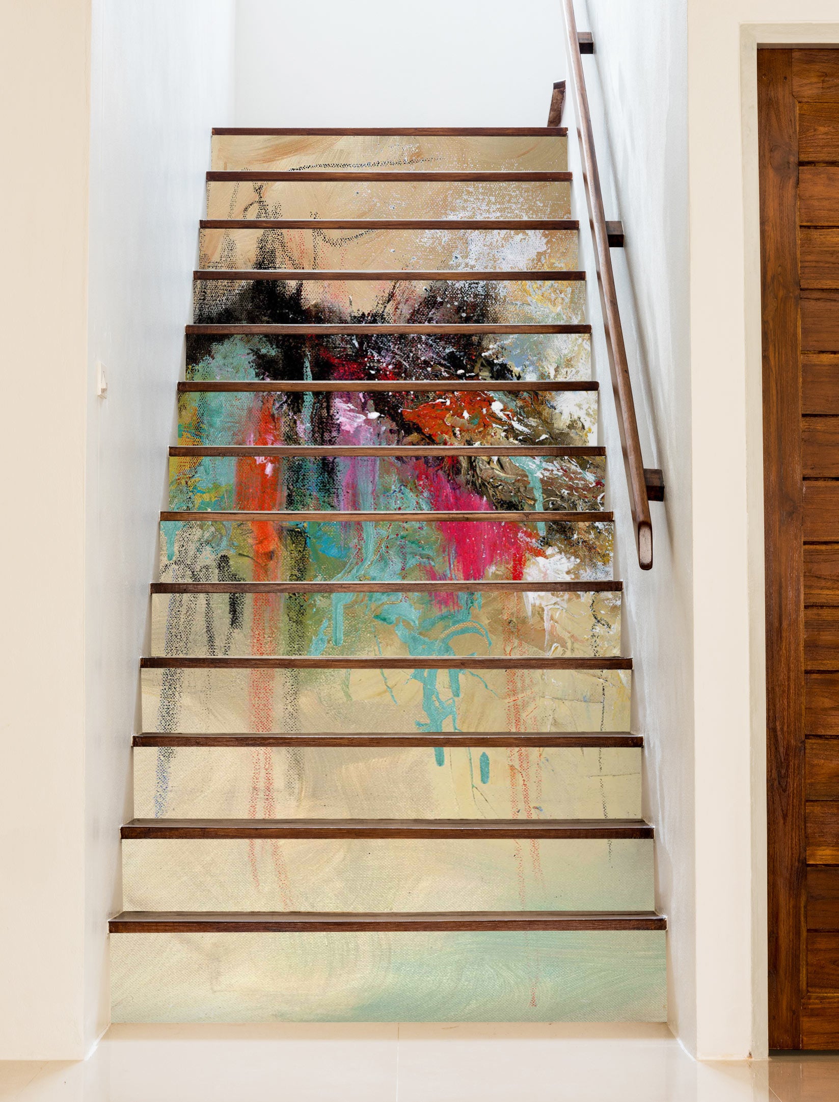 3D Colorful Paint Pattern 9805 Anne Farrall Doyle Stair Risers