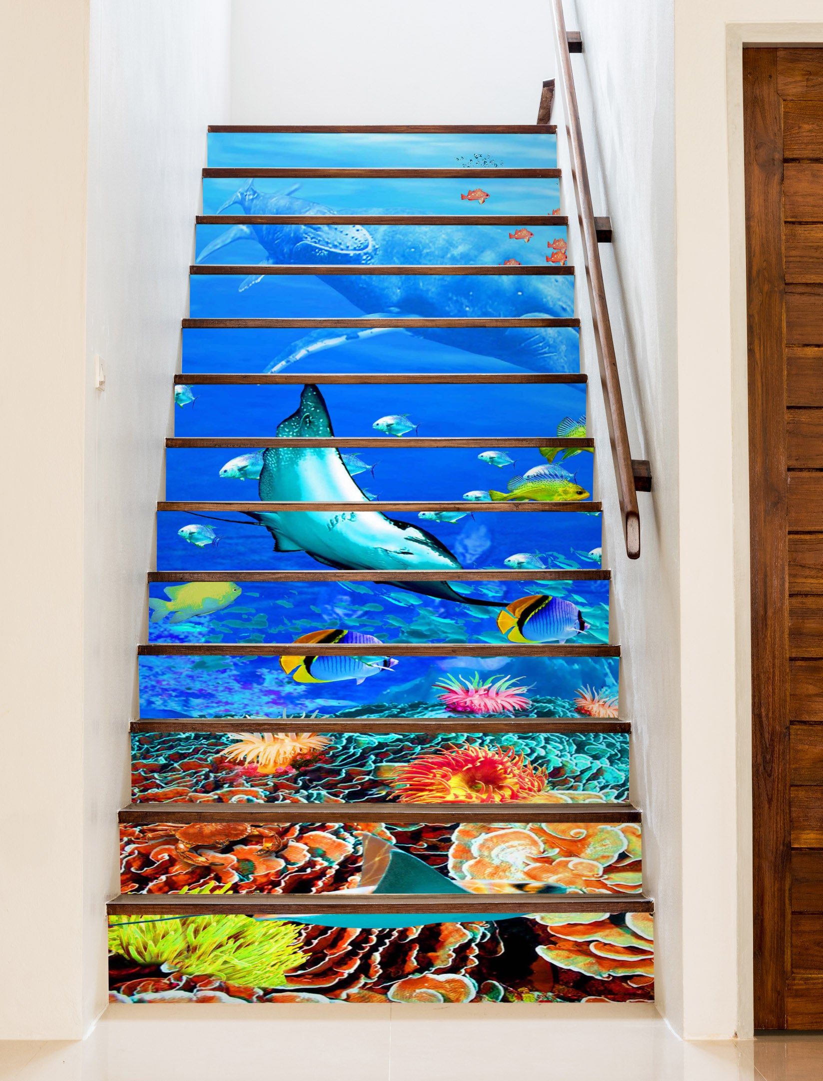 3D Whale Ocean Fish 96185 Adrian Chesterman Stair Risers