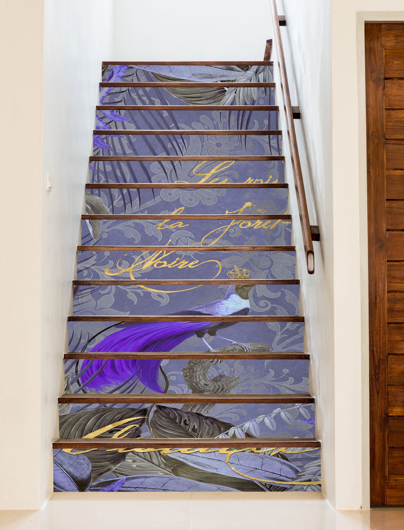 3D Purple Bird 11022 Andrea Haase Stair Risers