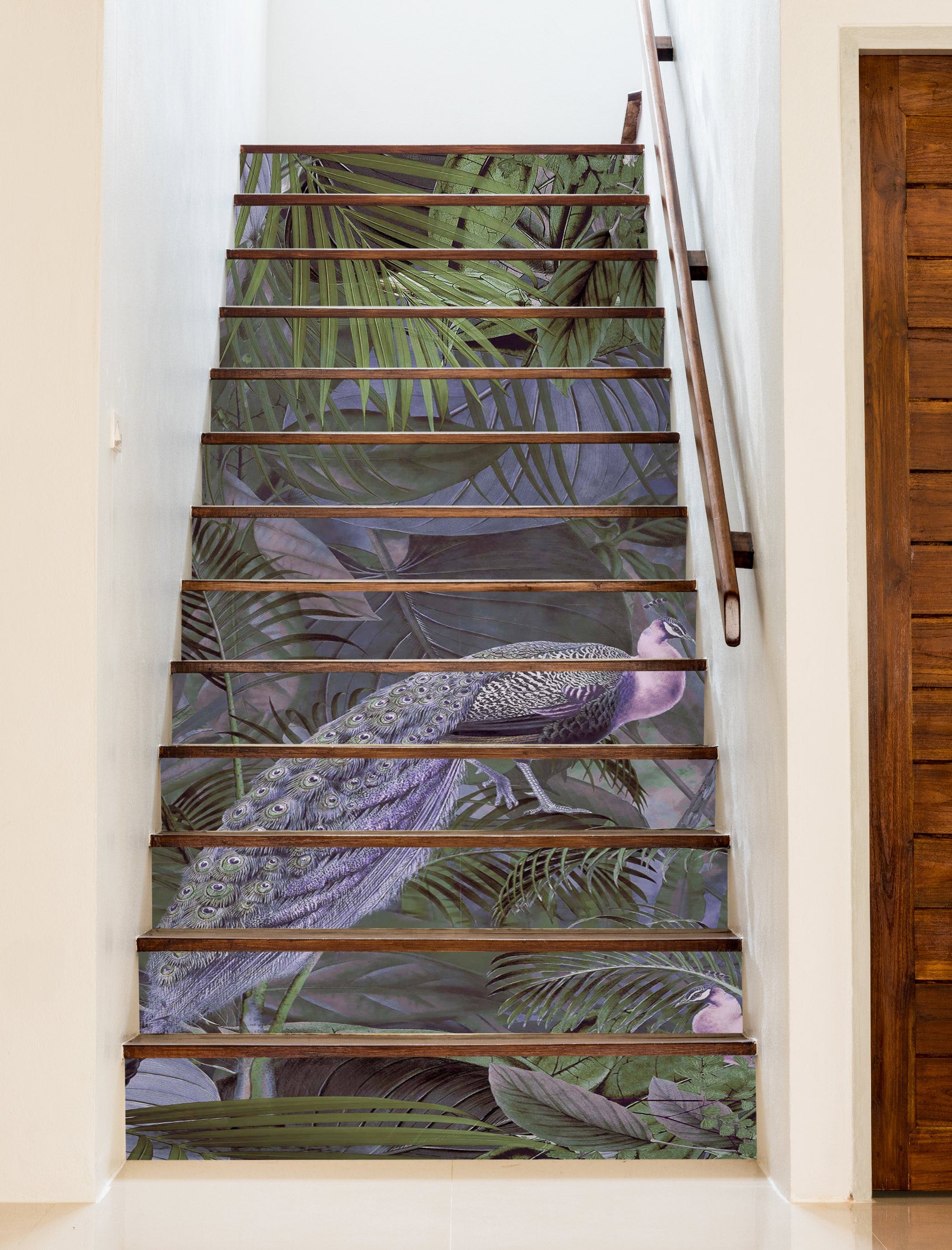 3D Peacock Leaves 10478 Andrea Haase Stair Risers