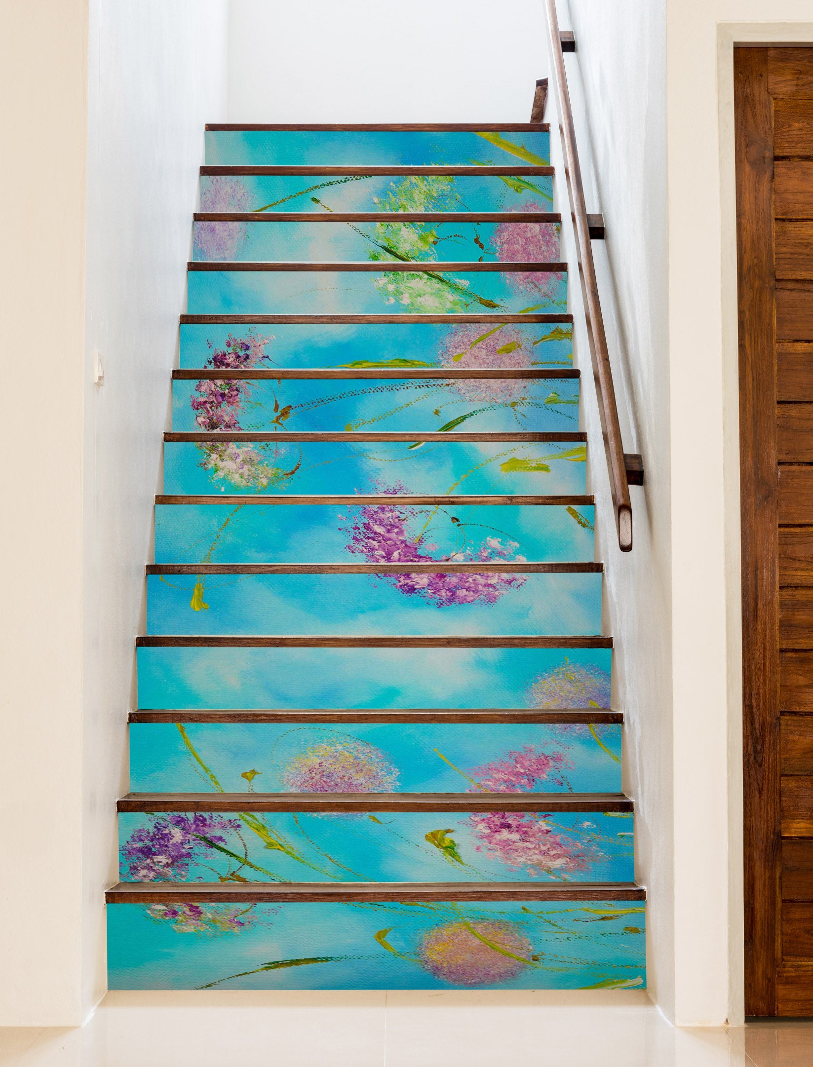 3D Purple Flowers 833 Skromova Marina Stair Risers