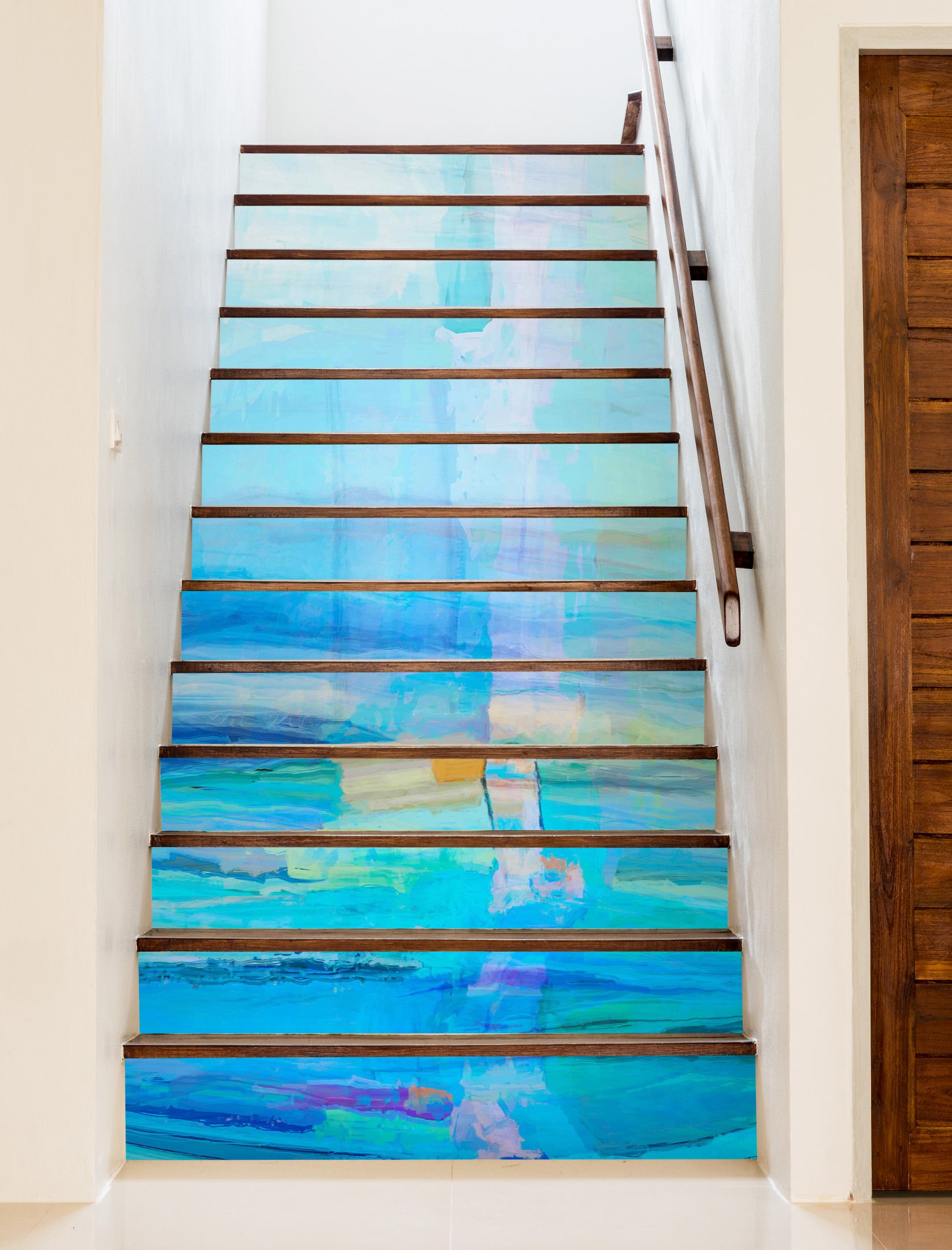 3D Blue Ink Pattern 9455 Michael Tienhaara Stair Risers