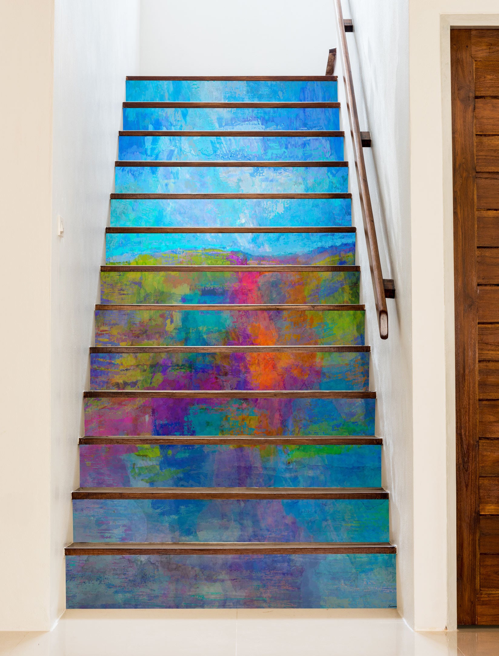 3D Colorful Pattern Painting 9465 Michael Tienhaara Stair Risers