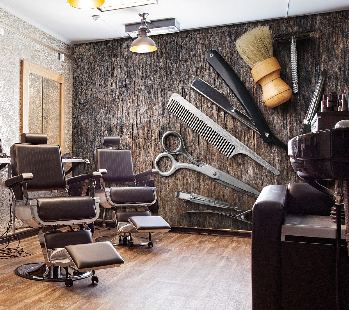 3D Barber Equipment 115143 Barber Shop Wall Murals