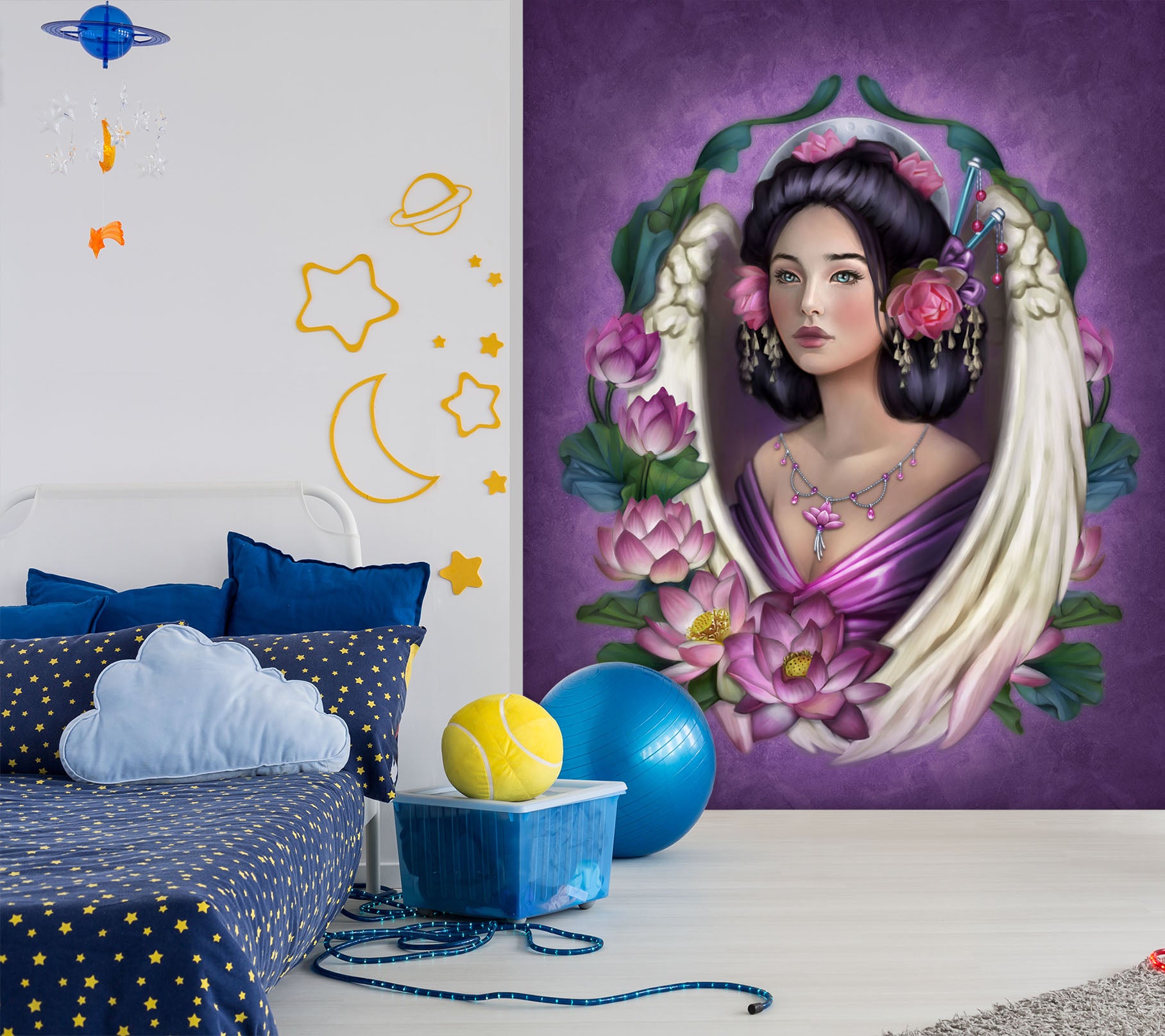 3D Lotus Woman 8797 Brigid Ashwood Wall Mural Wall Murals