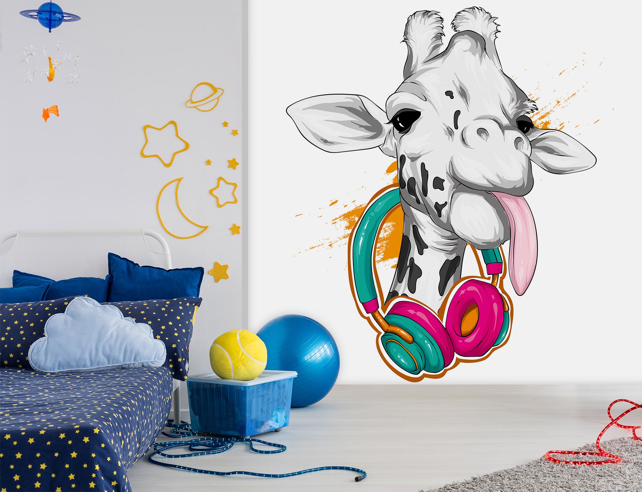 3D Giraffe Headset 58110 Wall Murals