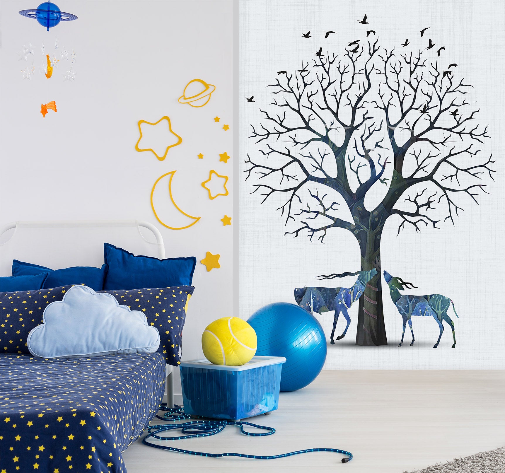 3D Tree Branch Fawn 058 Wall Murals