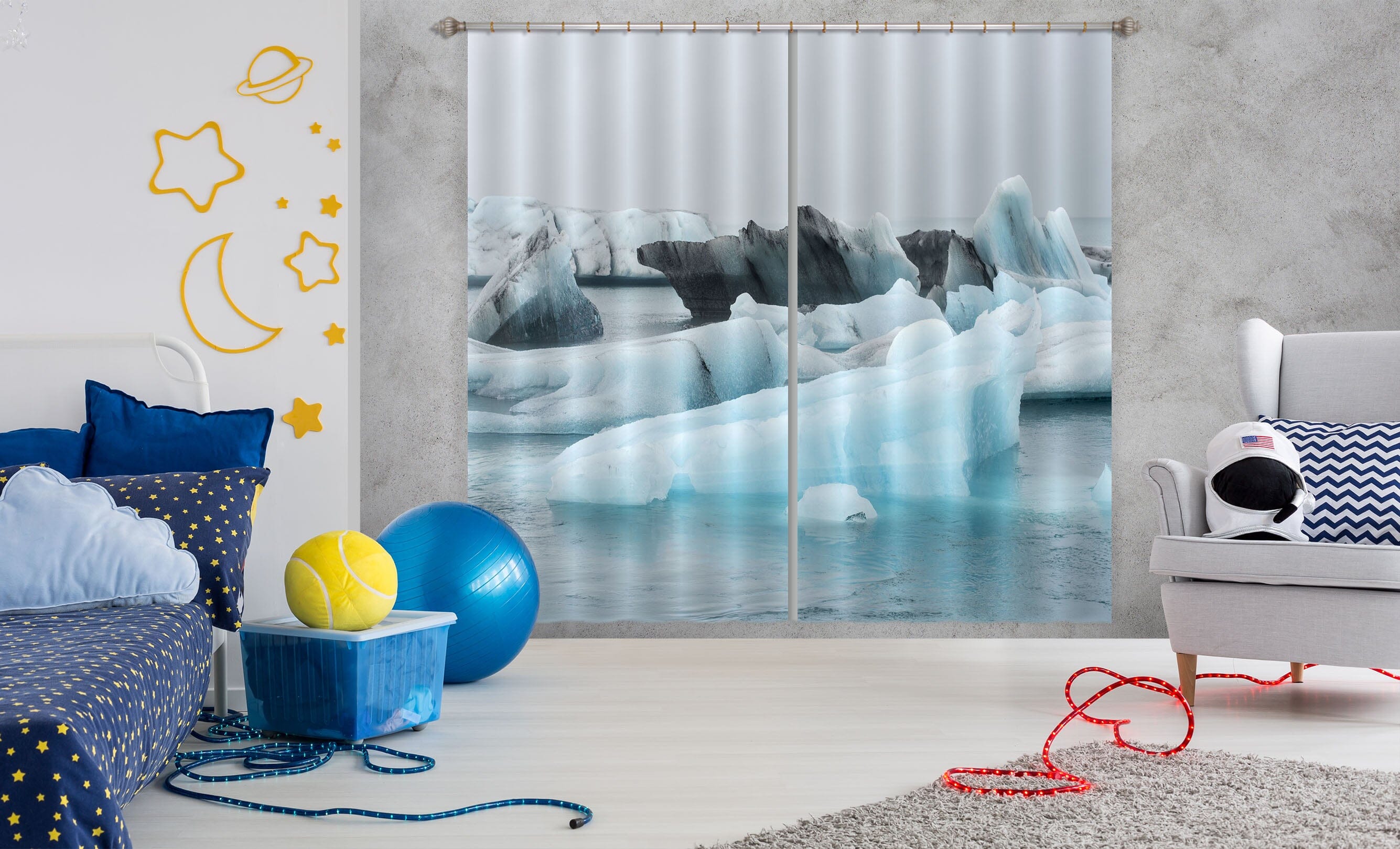 3D Ice Sea 118 Marco Carmassi Curtain Curtains Drapes Curtains AJ Creativity Home 