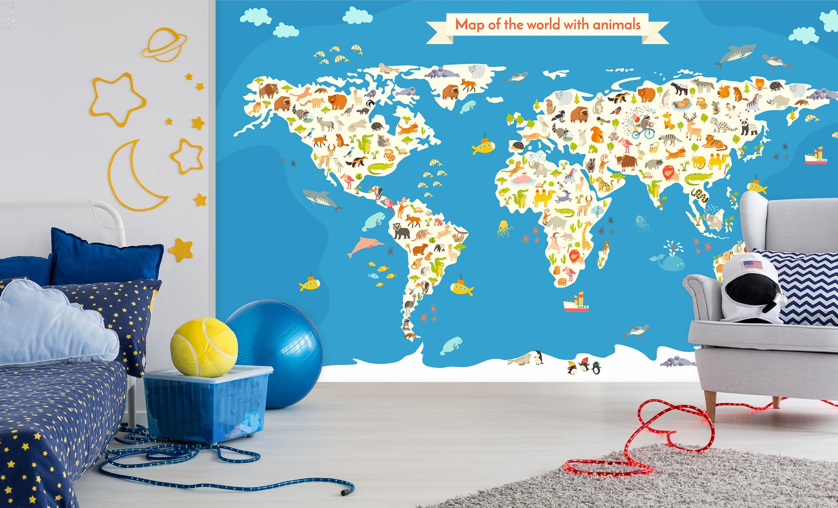 3D Cute World Map 037 Wall Murals Wallpaper AJ Wallpaper 2 