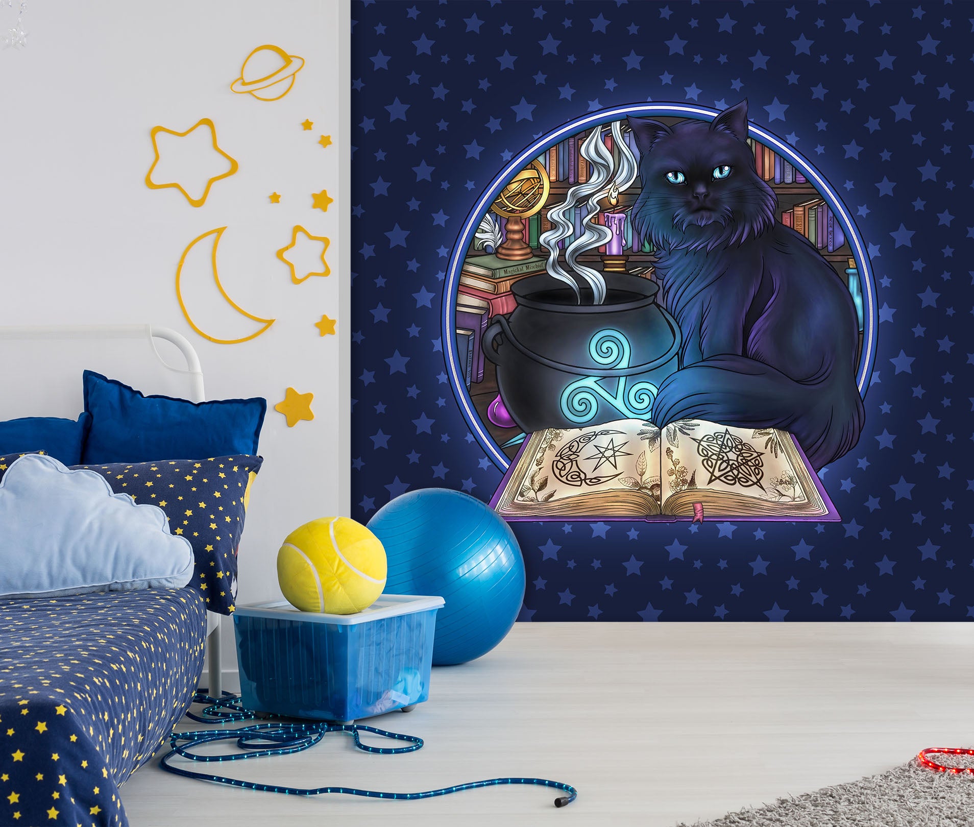 3D Black Cat Jar 8765 Brigid Ashwood Wall Mural Wall Murals