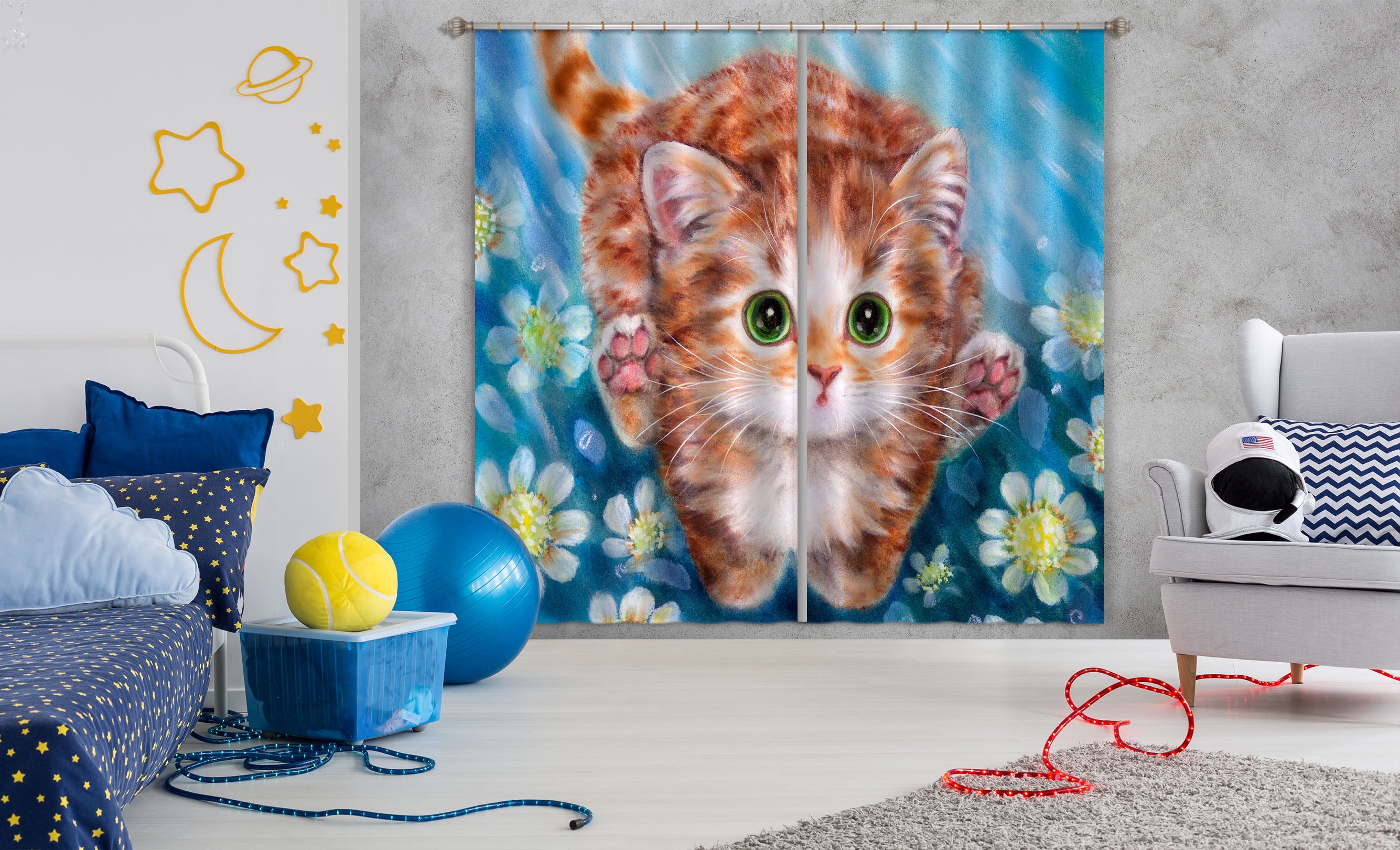3D Cat Mouse 9014 Kayomi Harai Curtain Curtains Drapes