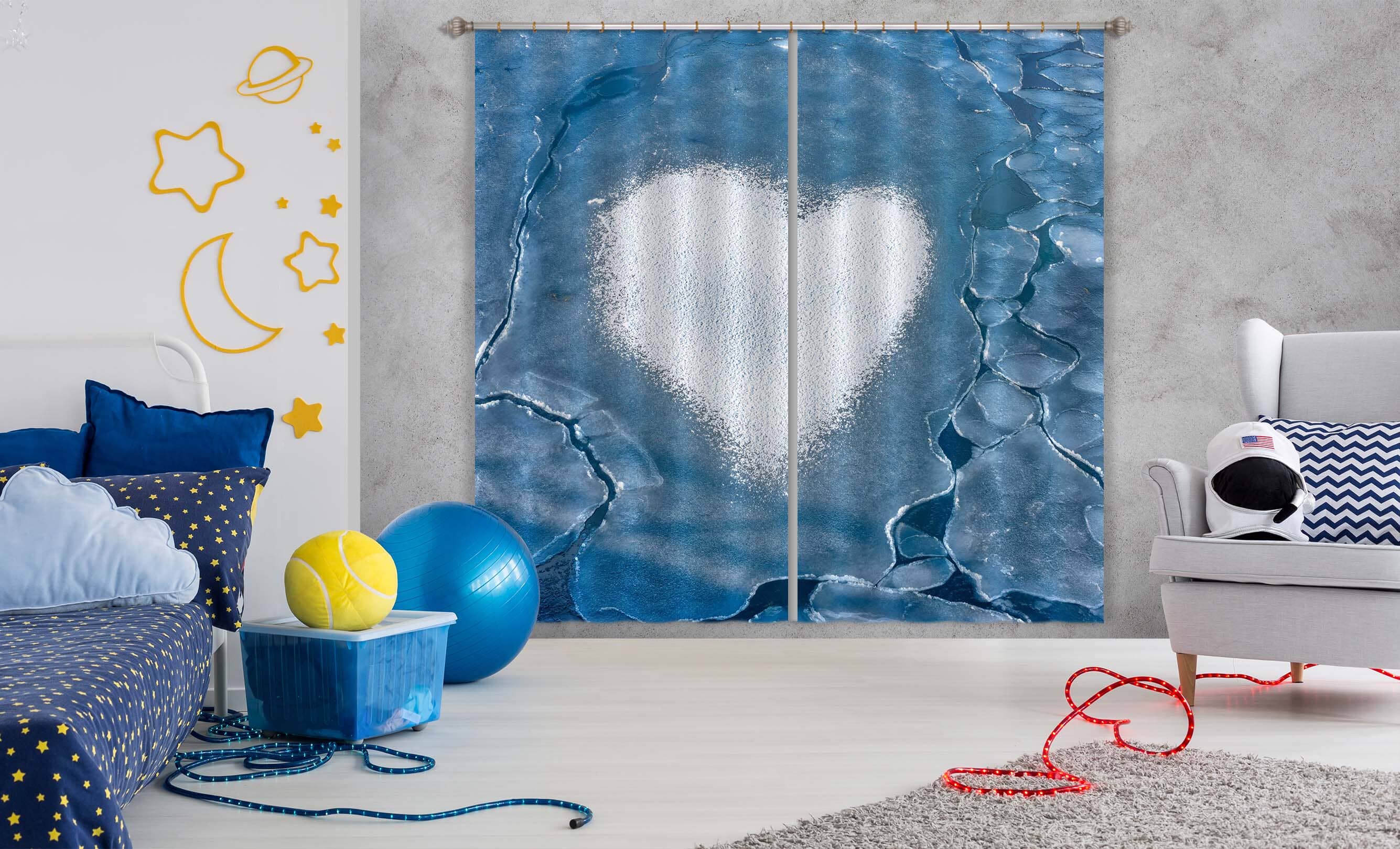 3D Heart Shaped 130 Marco Carmassi Curtain Curtains Drapes Curtains AJ Creativity Home 