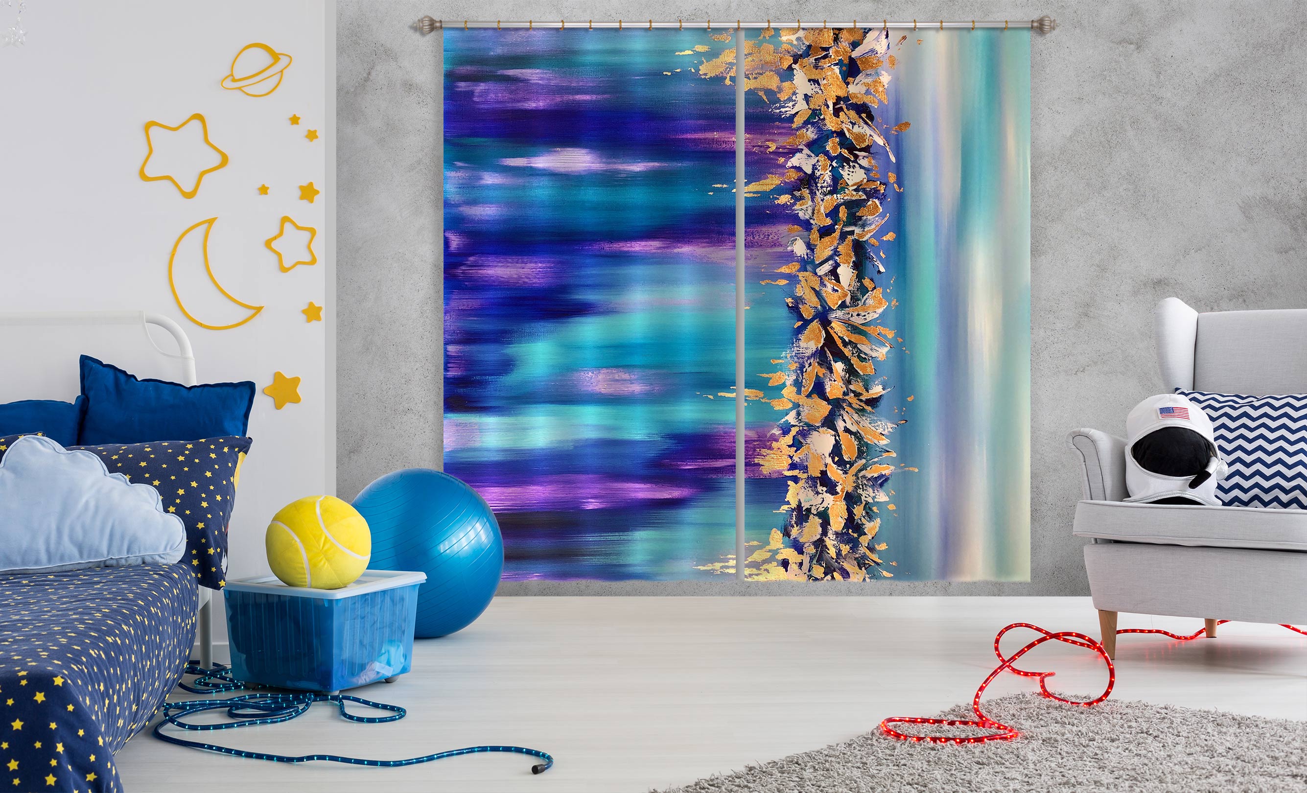 3D Purple Pigment 391 Skromova Marina Curtain Curtains Drapes