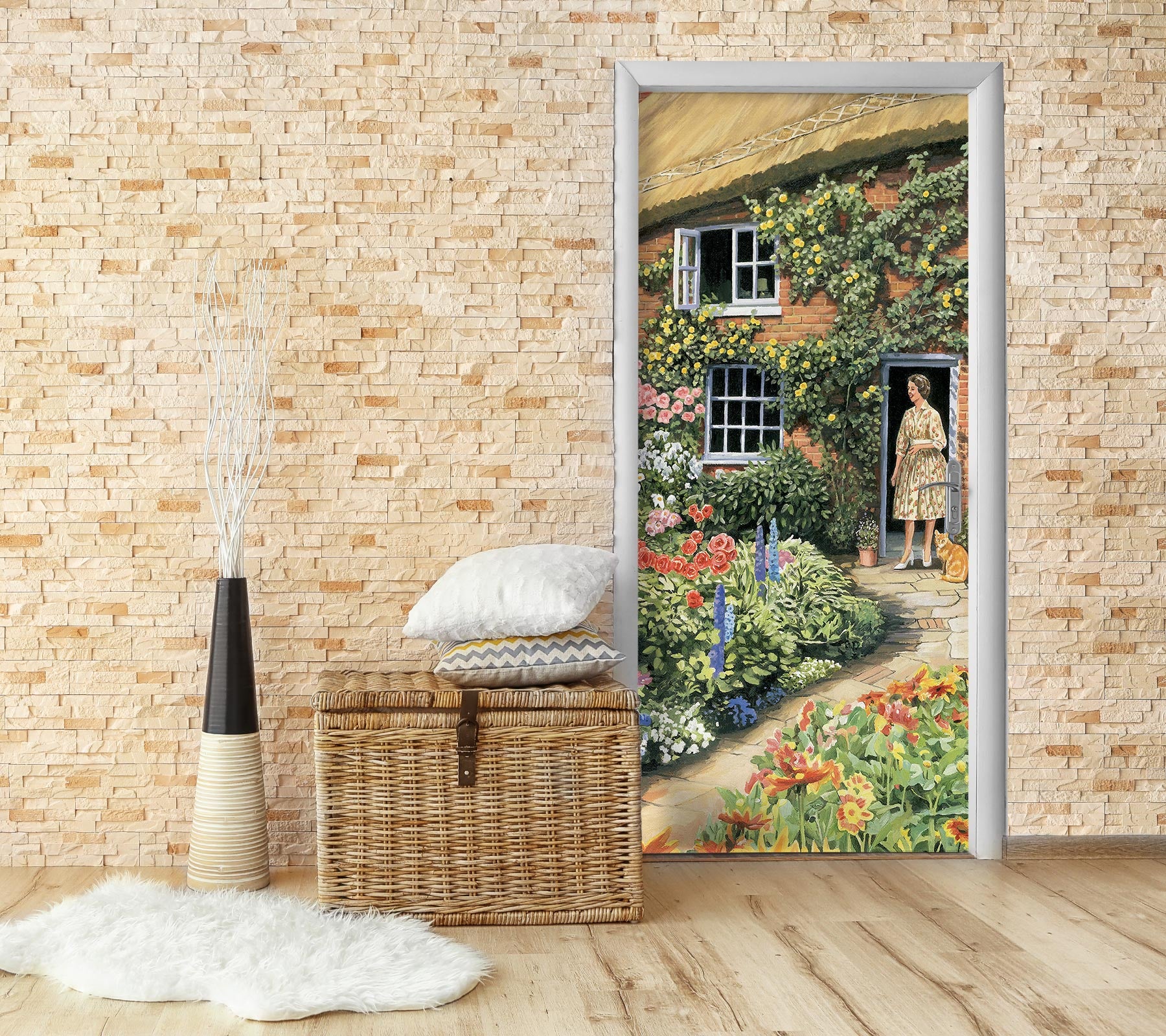 3D Garden House 10353 Trevor Mitchell Door Mural