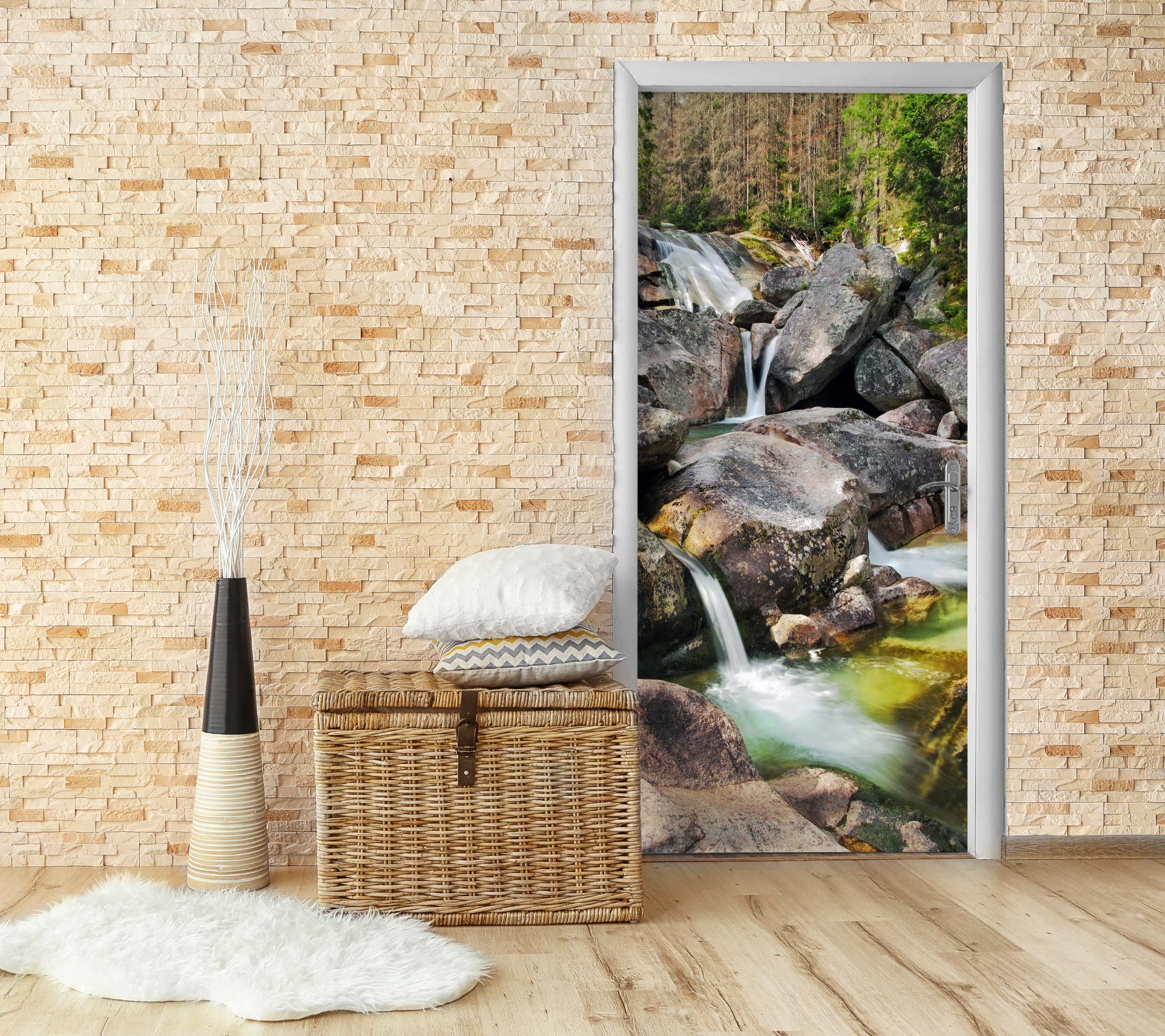 3D Stone Water 23197 Door Mural