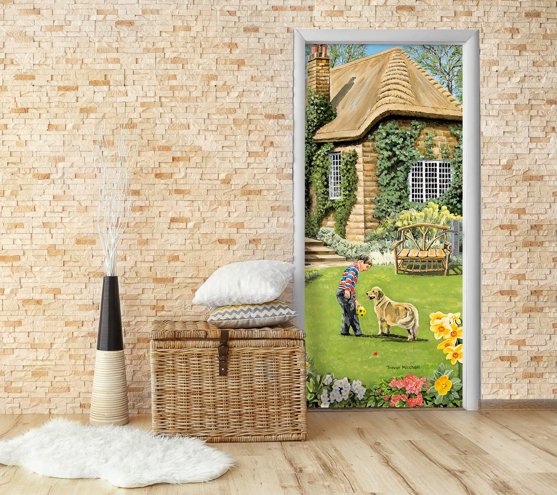 3D Lawn Courtyard 103132 Trevor Mitchell Door Mural