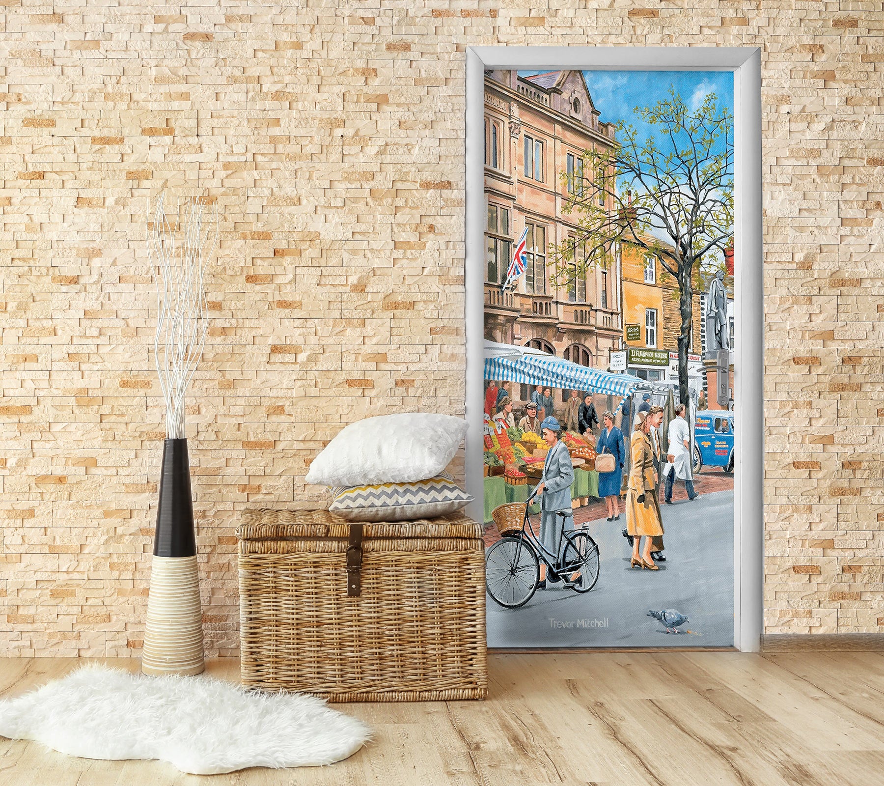 3D Street Stall Pedestrian 10391 Trevor Mitchell Door Mural