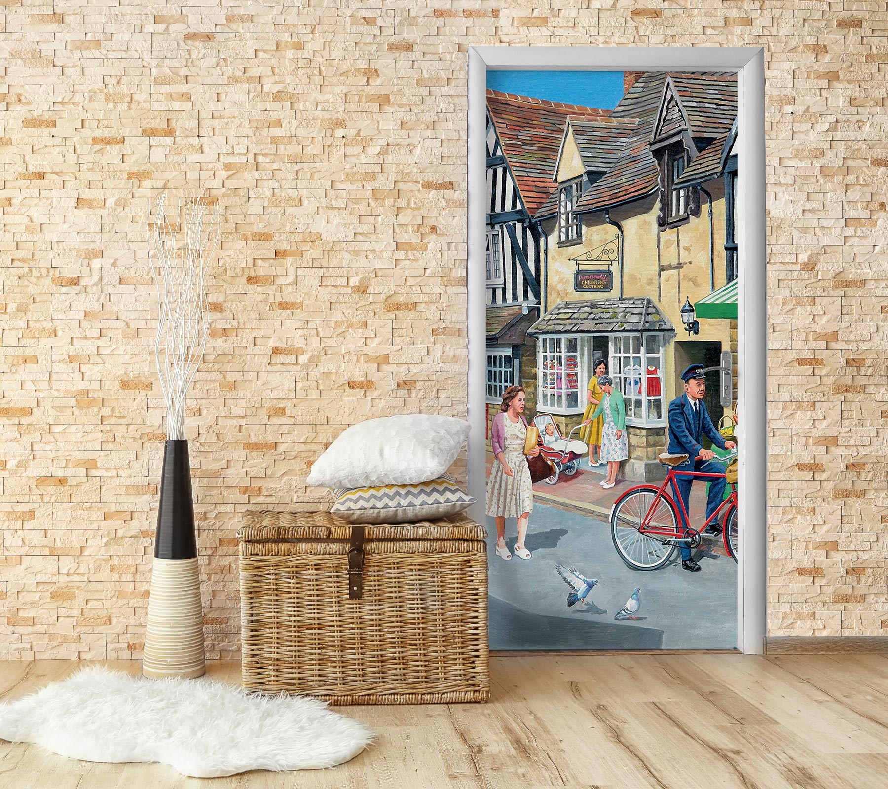 3D Building Bike 10387 Trevor Mitchell Door Mural