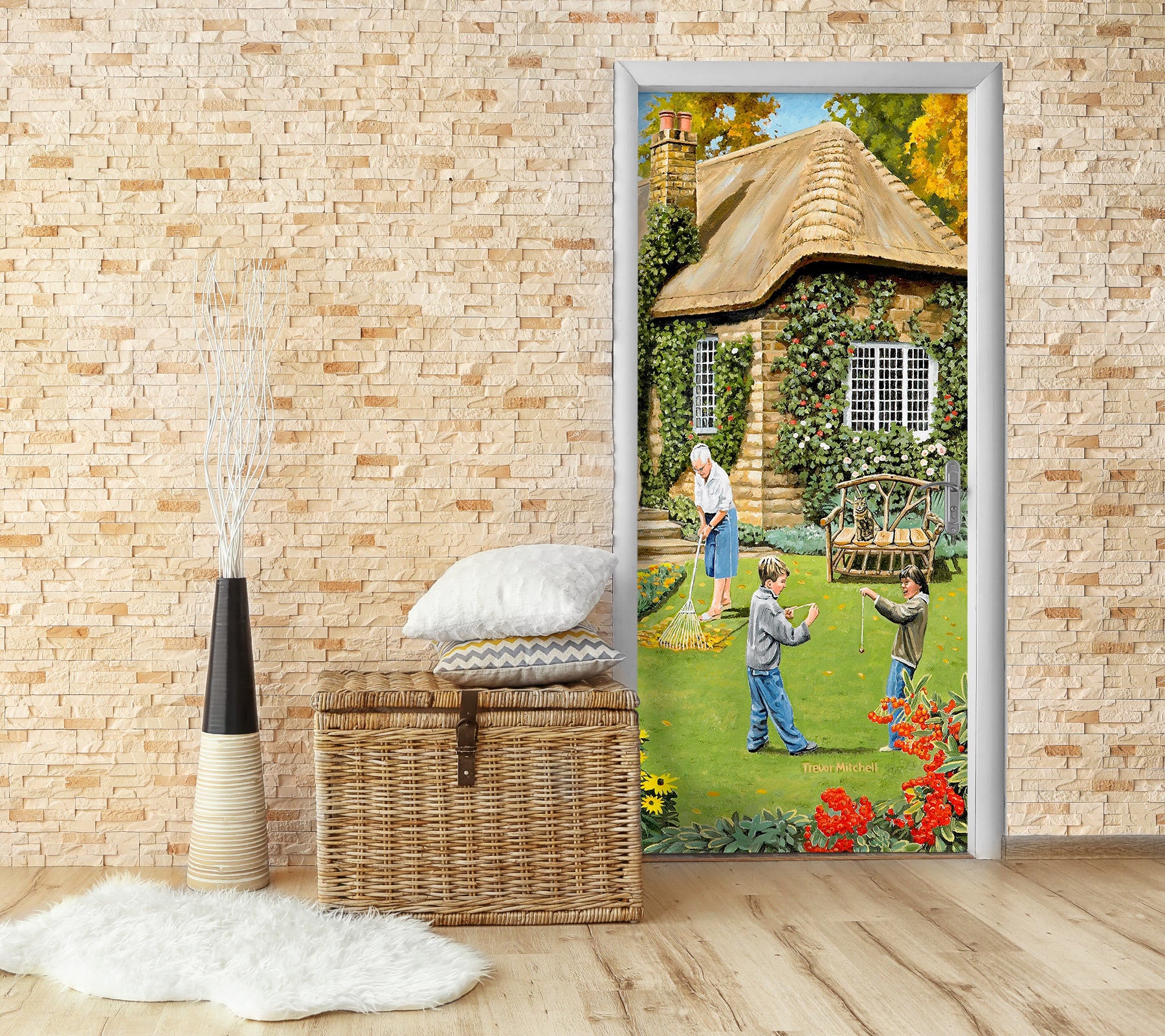 3D House Lawn Play 10315 Trevor Mitchell Door Mural