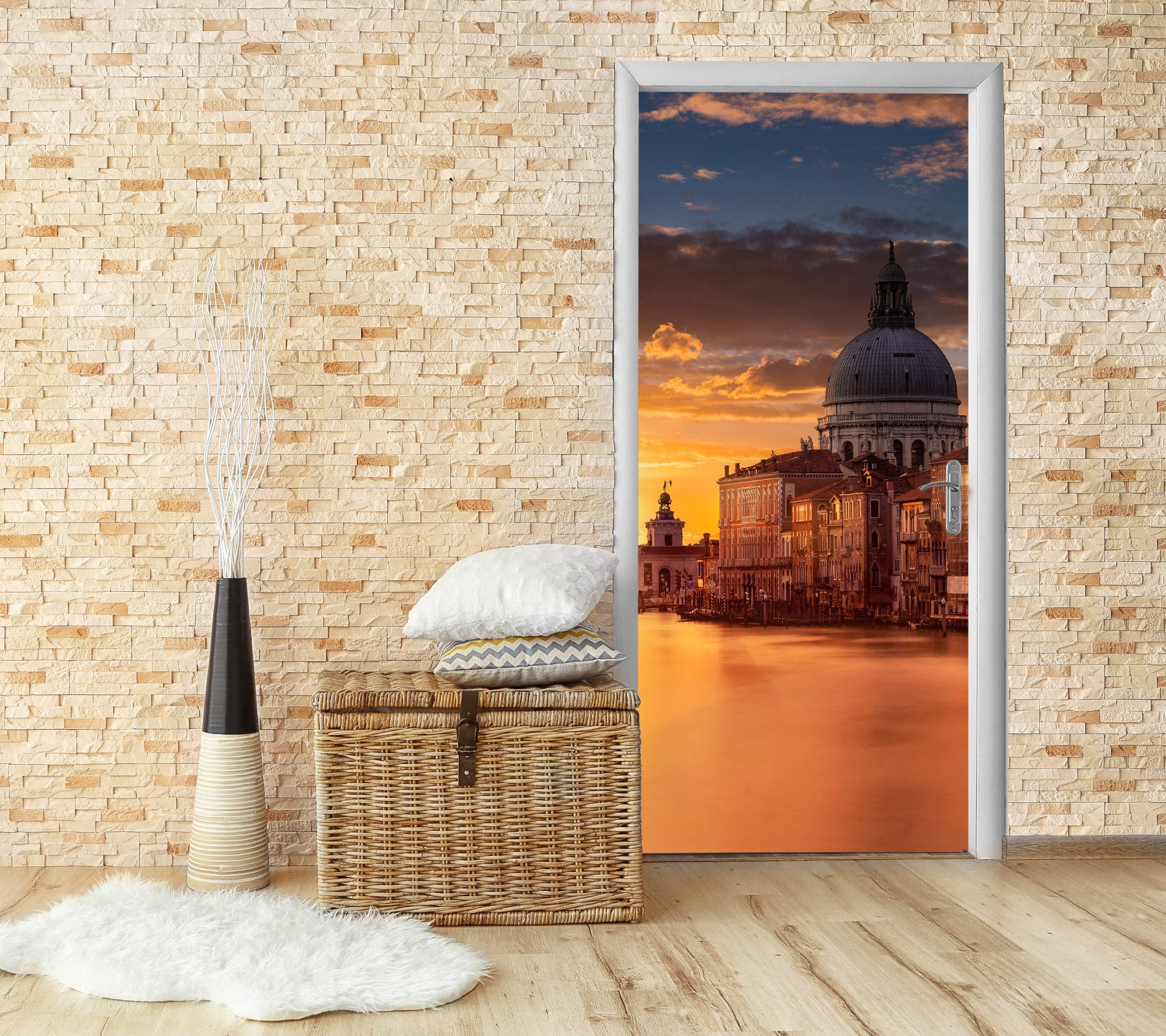 3D Sunset Building 119168 Marco Carmassi Door Mural